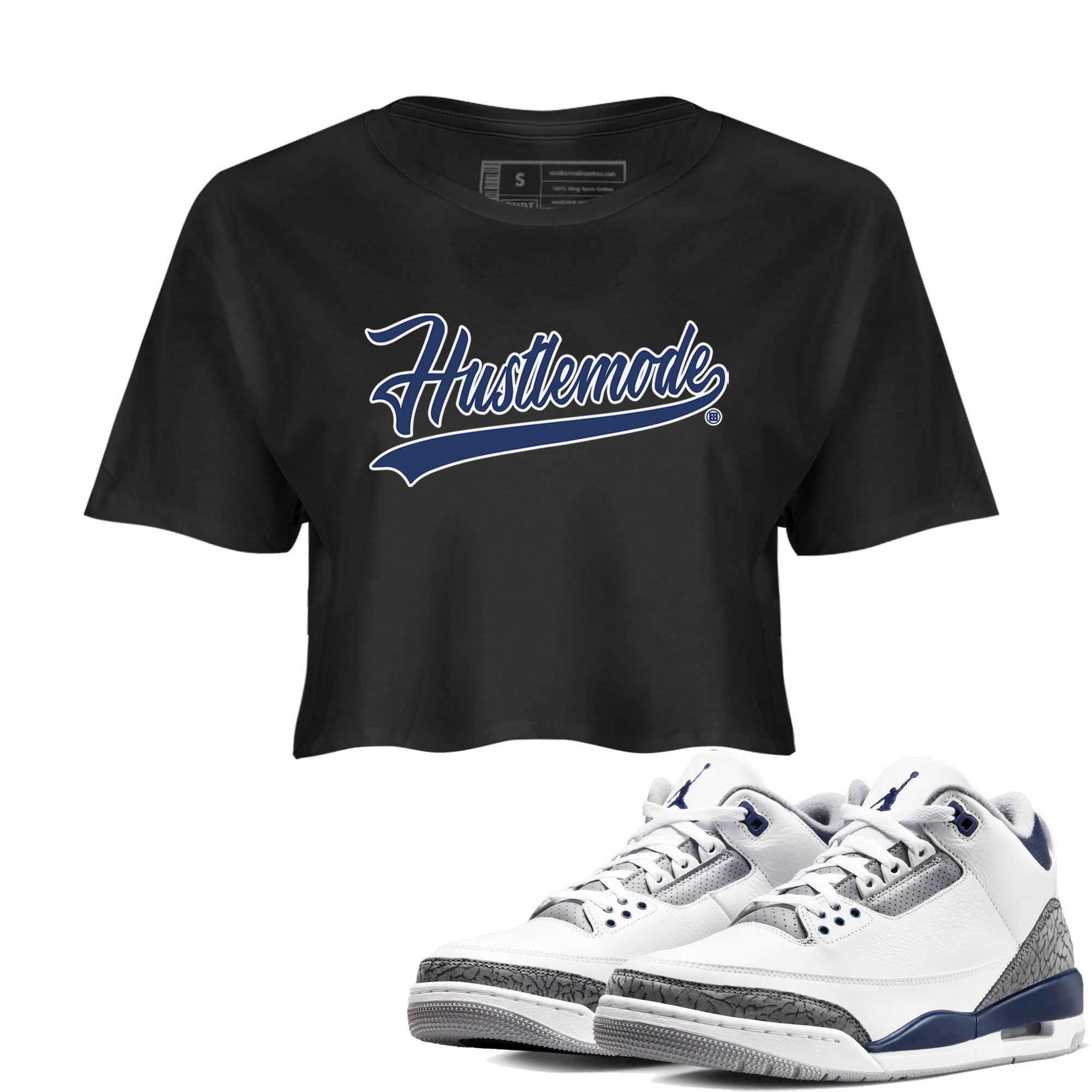 Hustle Mode snkmatch Women's Top - Air Jordan 3 Midnight Navy 2023