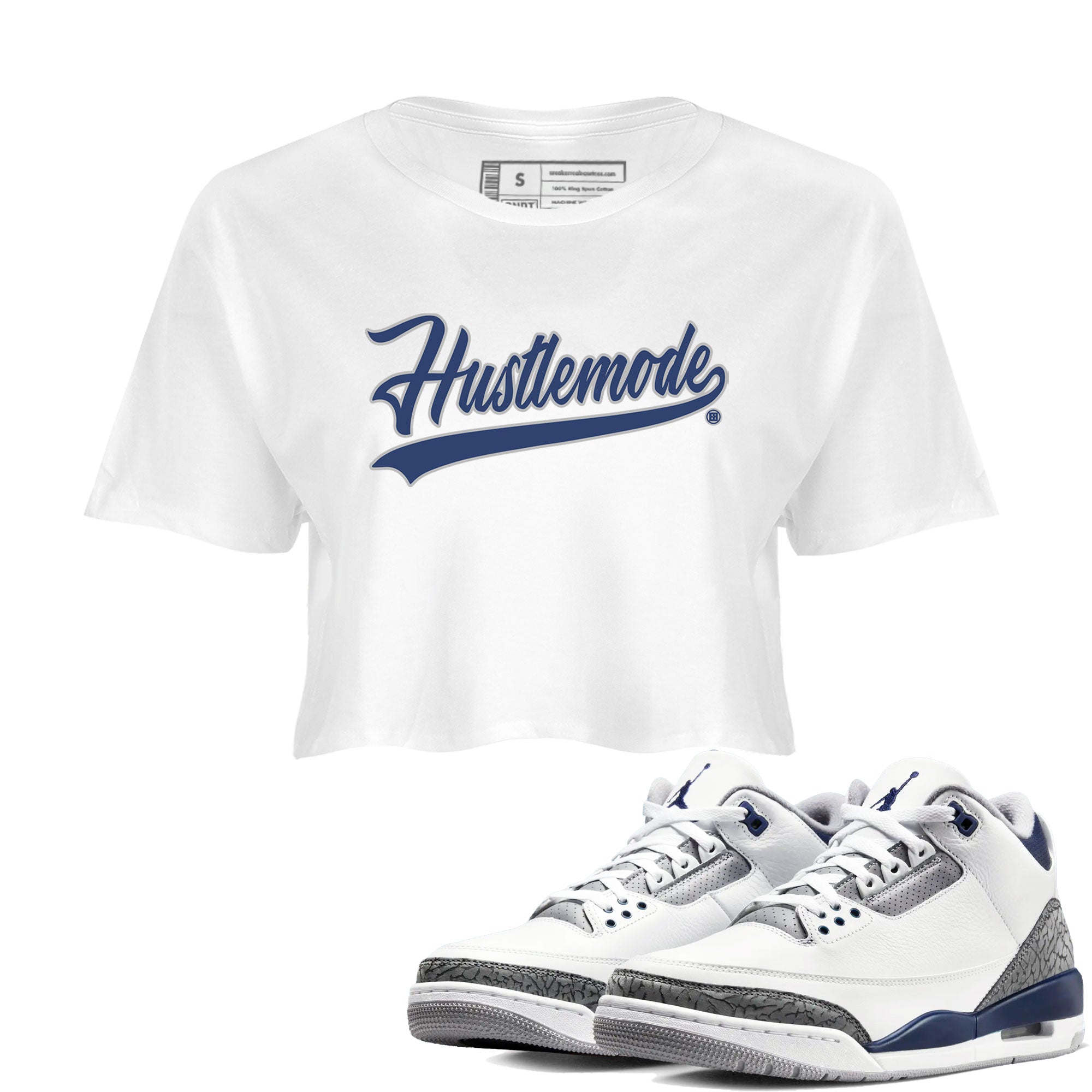 Hustle Mode snkmatch Women's Top - Air Jordan 3 Midnight Navy 2023