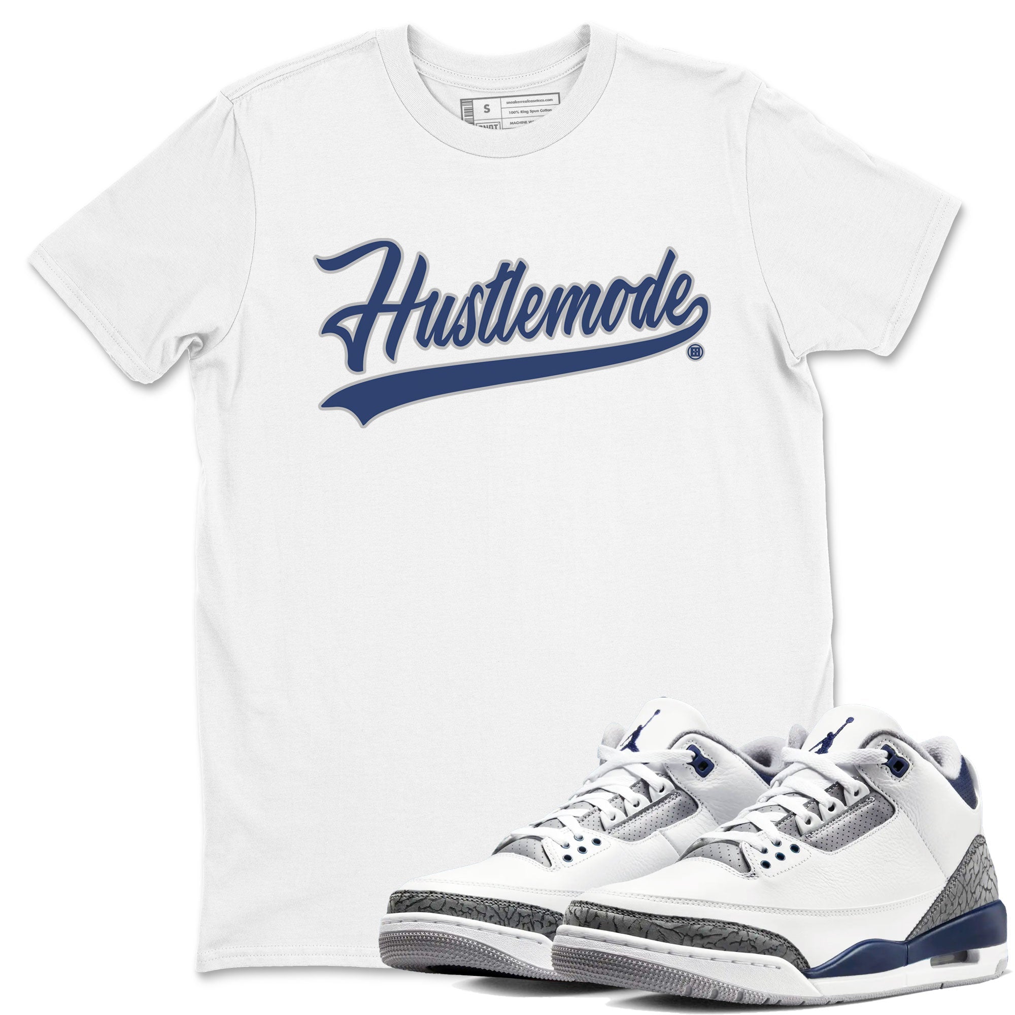 Hustle Mode snkmatch Tees - Air Jordan 3 Midnight Navy 2023