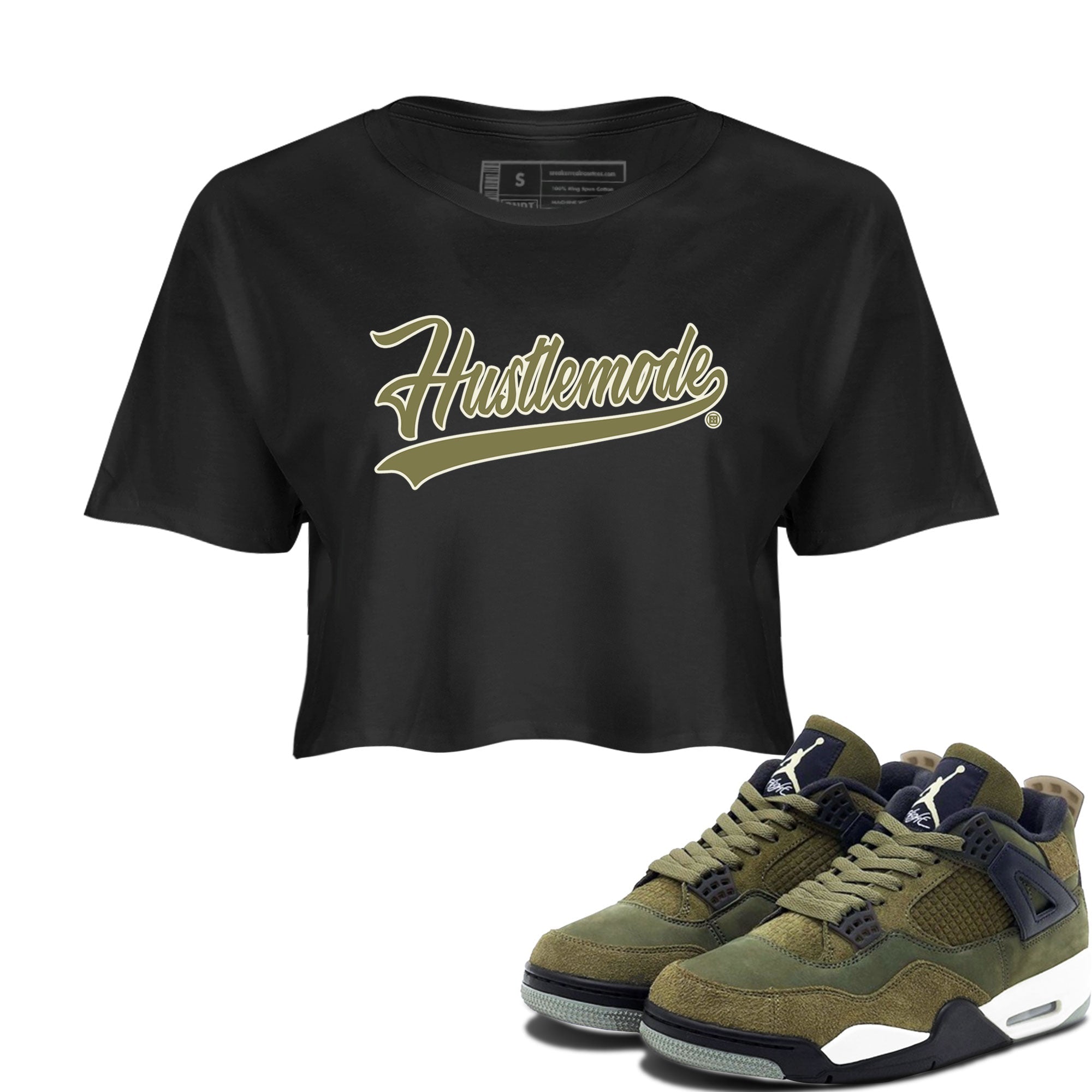 Hustle Mode snkmatch Women's Top - Air Jordan 4 Medium Olive
