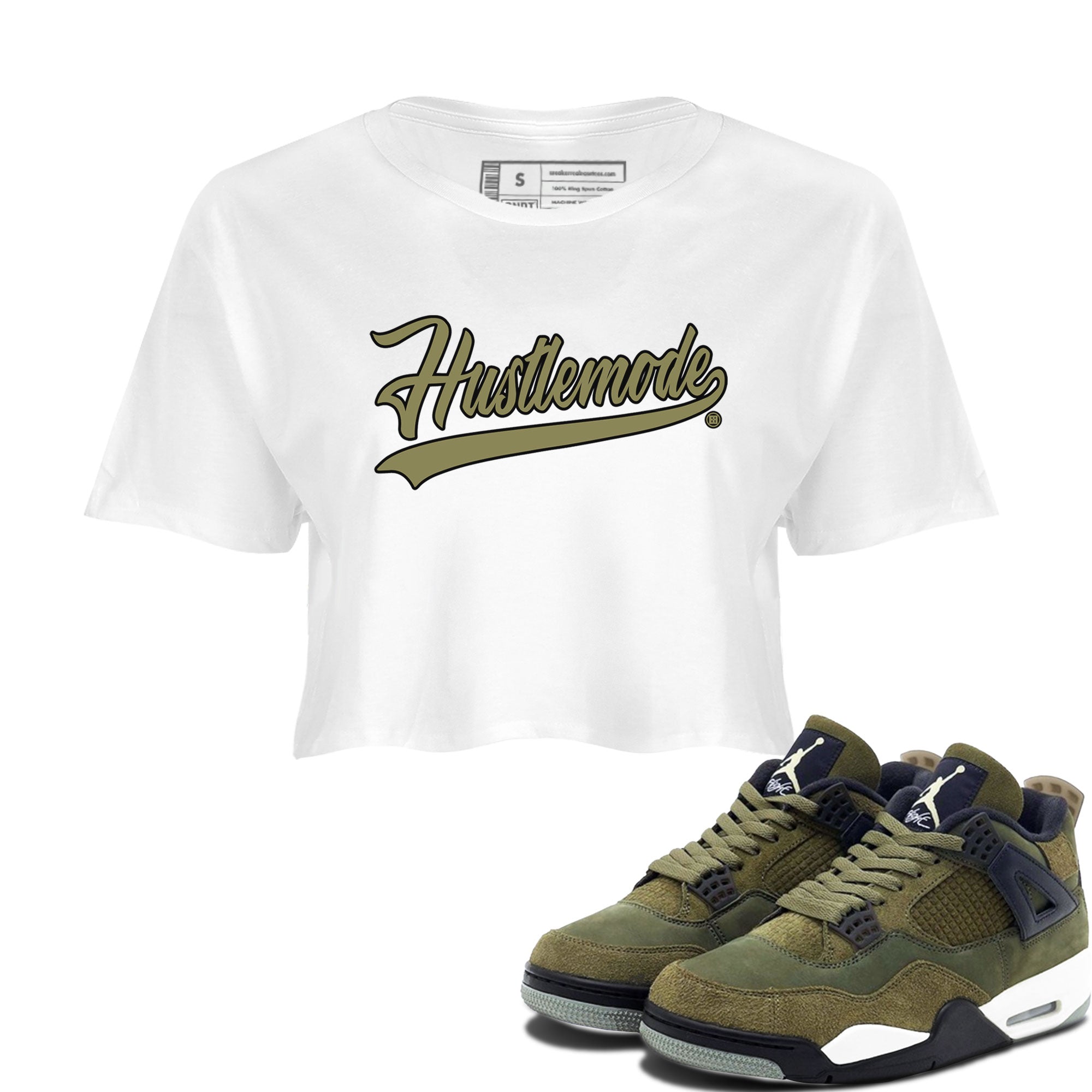 Hustle Mode snkmatch Women's Top - Air Jordan 4 Medium Olive
