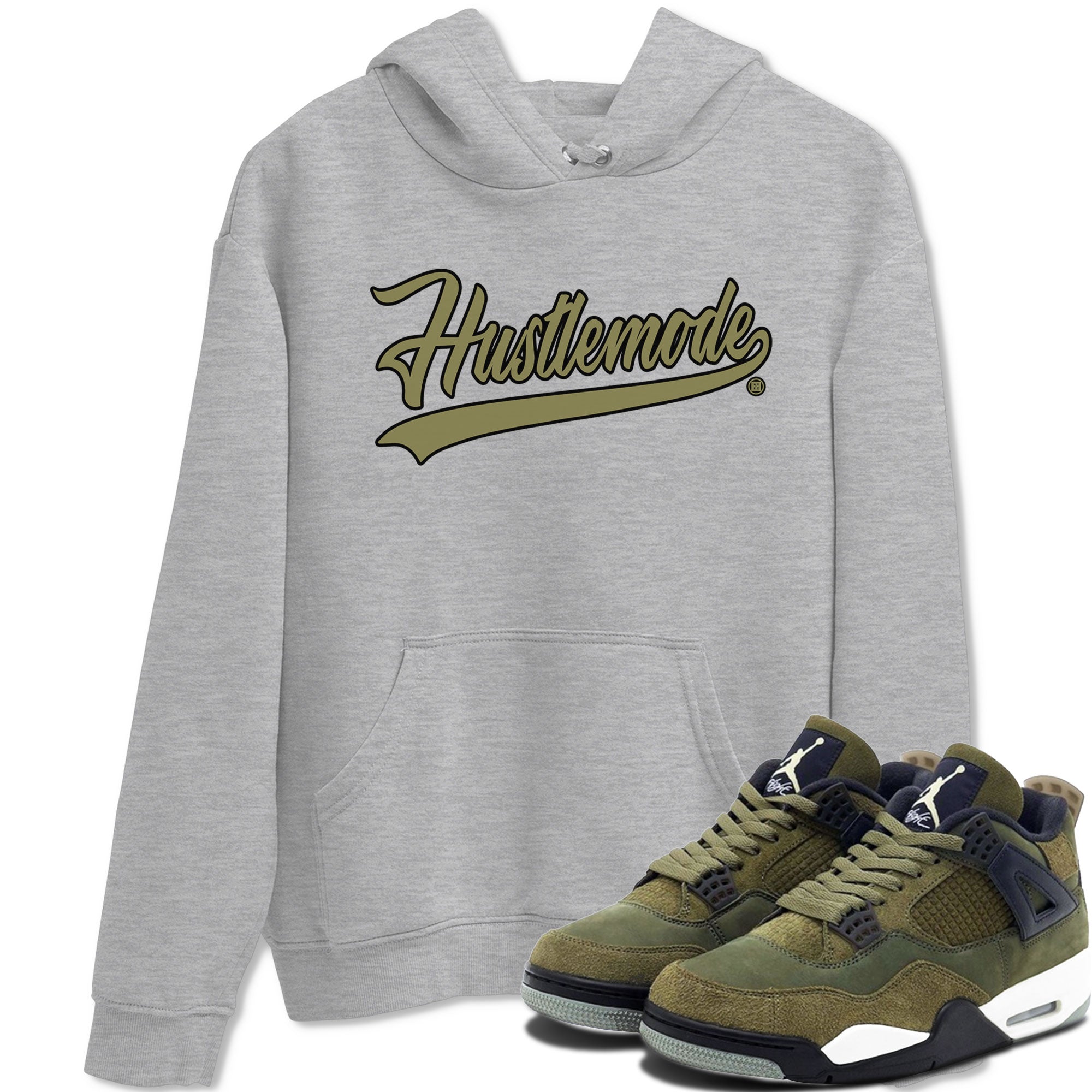 Hustle Mode snkmatch Tee - Air Jordan 4 Medium Olive