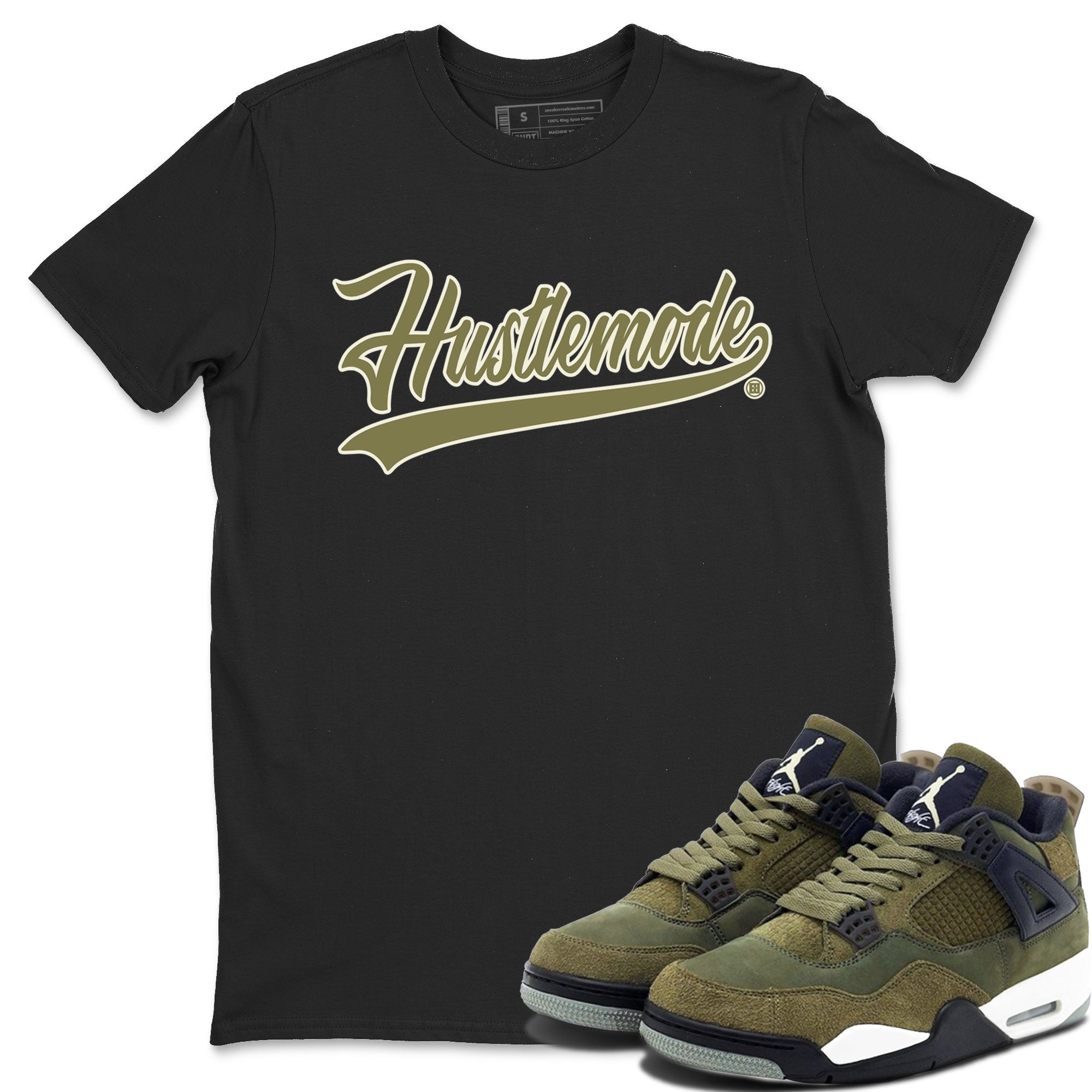 Hustle Mode snkmatch Tee - Air Jordan 4 Medium Olive
