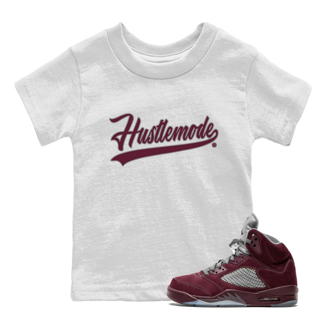 Hustle Mode Kids Tops - Air Jordan 5 Burgundy