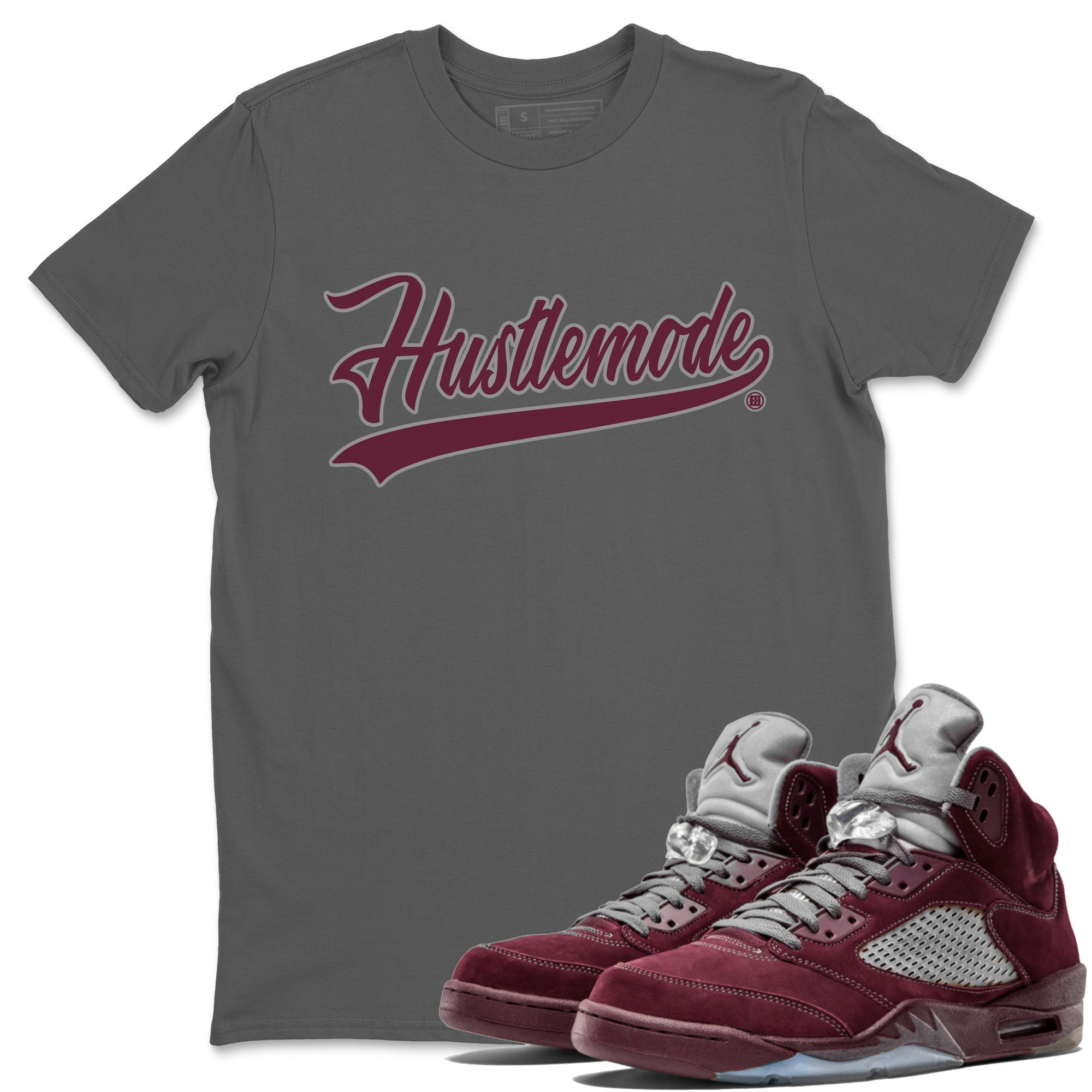 Hustle Mode Unisex Tops - Air Jordan 5 Burgundy