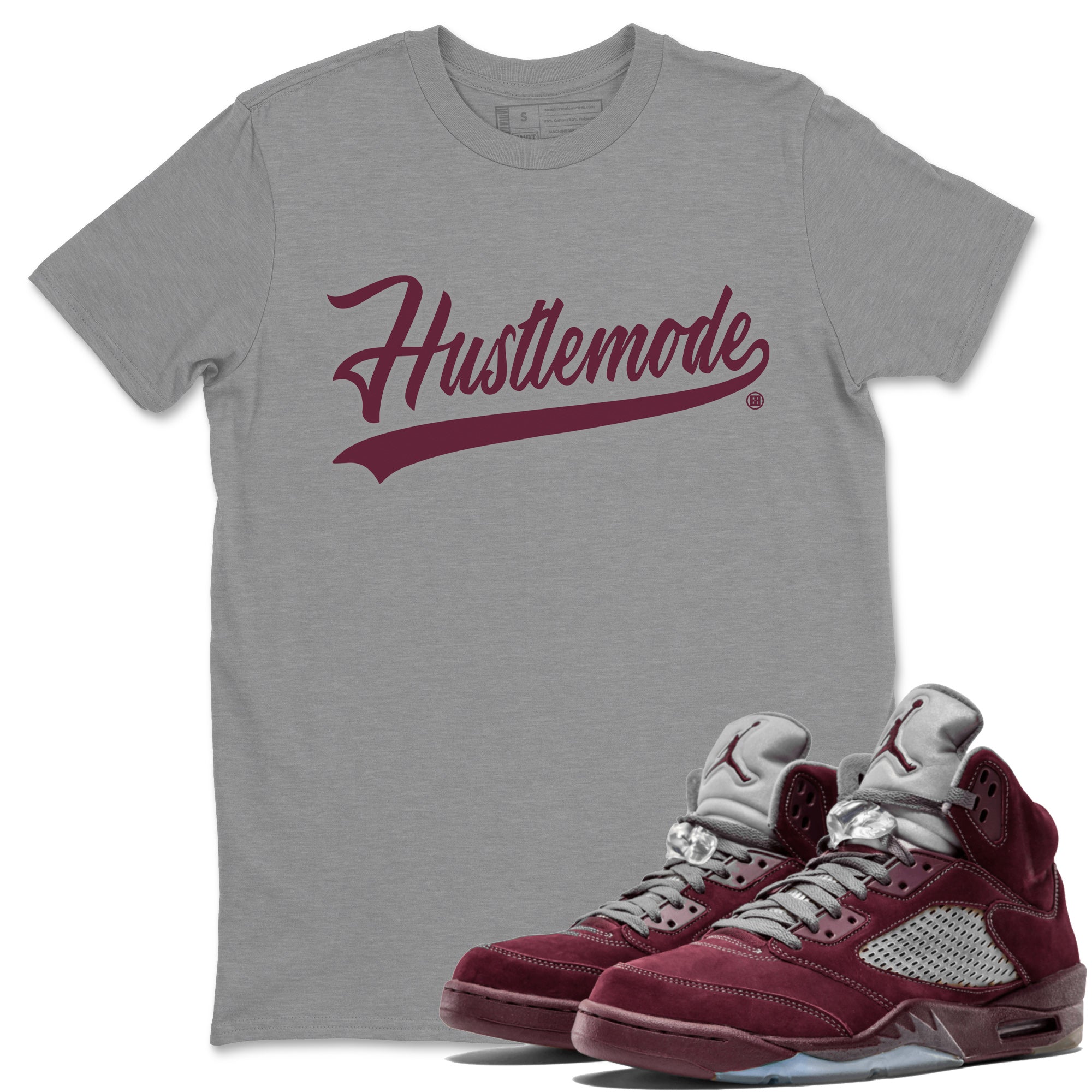 Hustle Mode Unisex Tops - Air Jordan 5 Burgundy