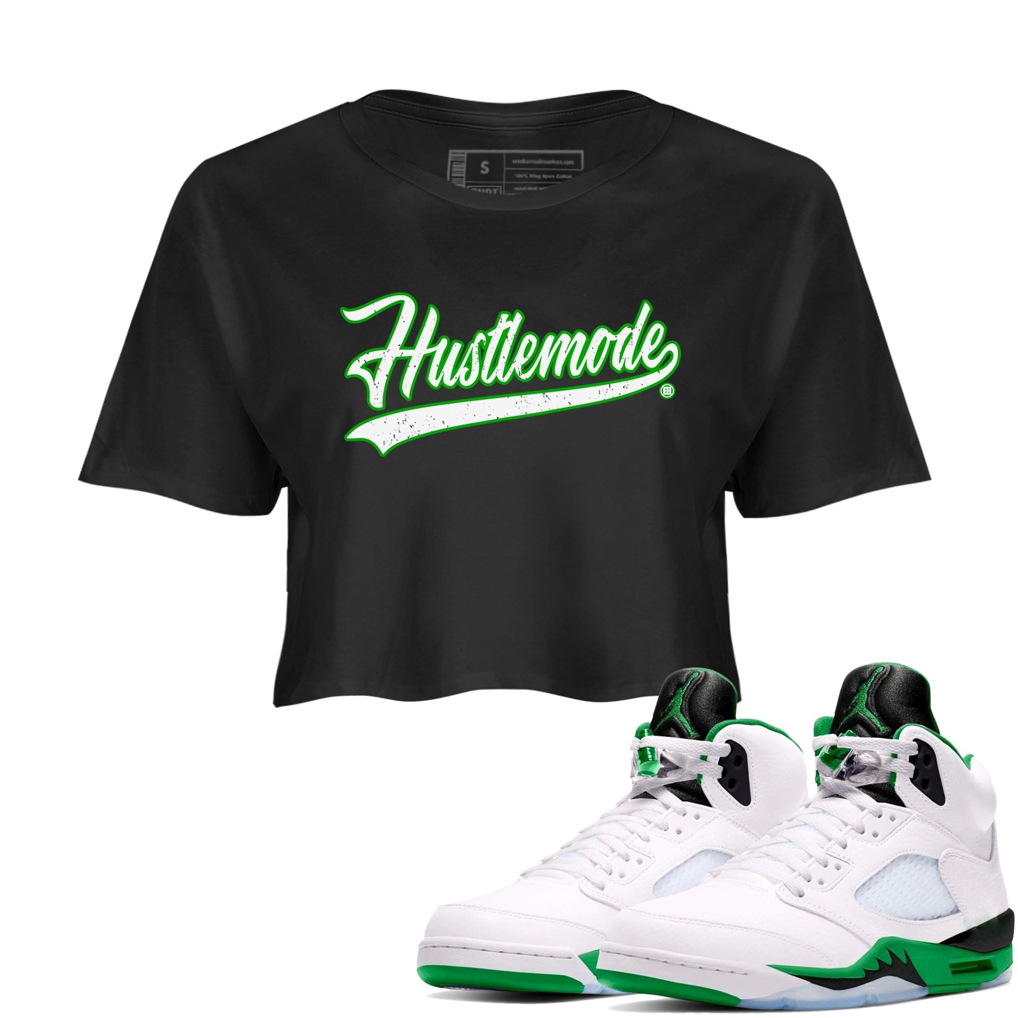 Hustle Mode snkmatch Women's Top - Air Jordan 5 Lucky Green