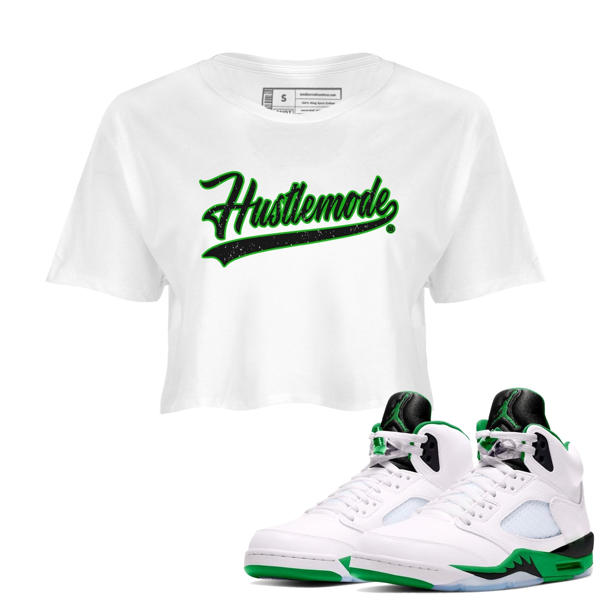 Hustle Mode snkmatch Women's Top - Air Jordan 5 Lucky Green