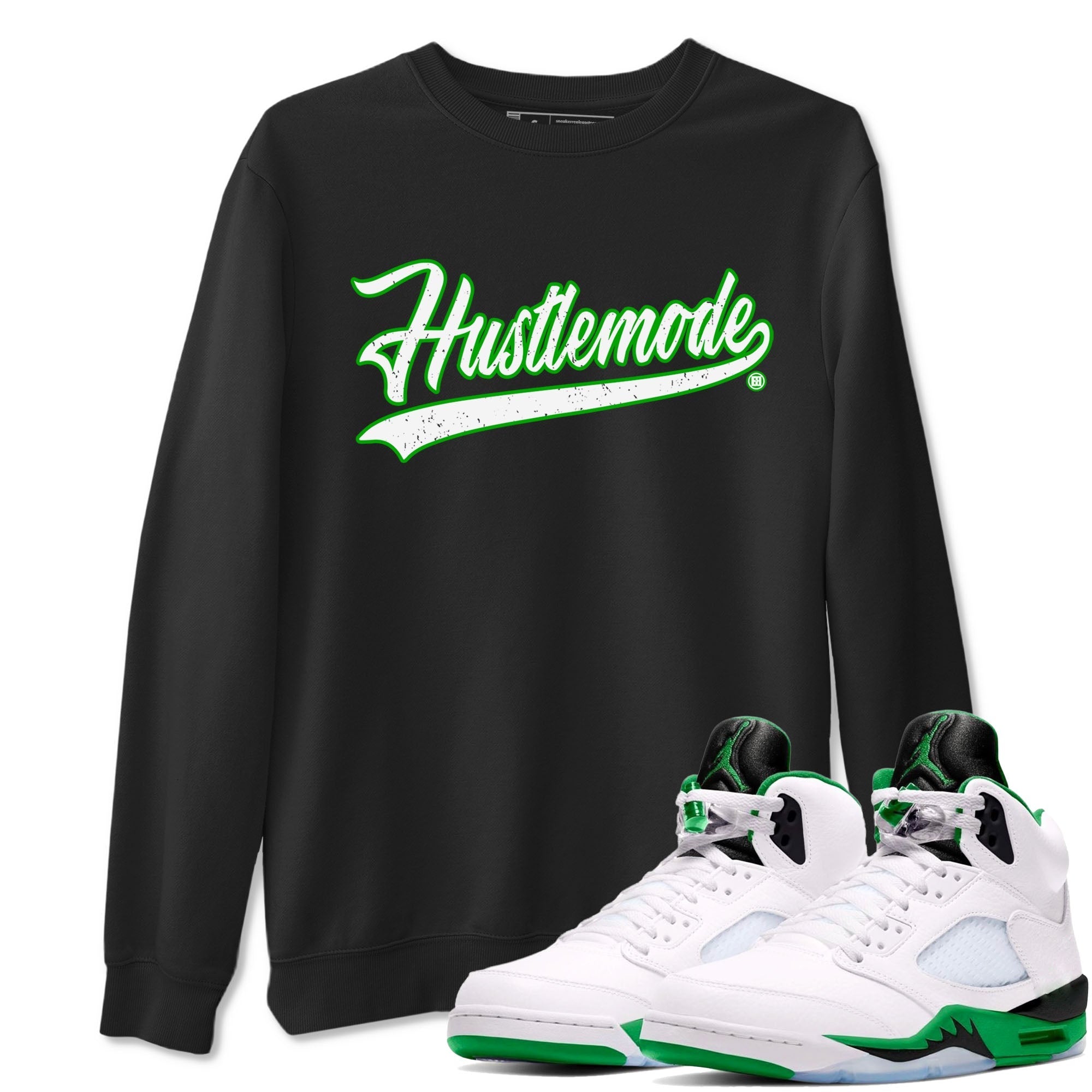 Hustle Mode snkmatch Tees - Air Jordan 5 Lucky Green