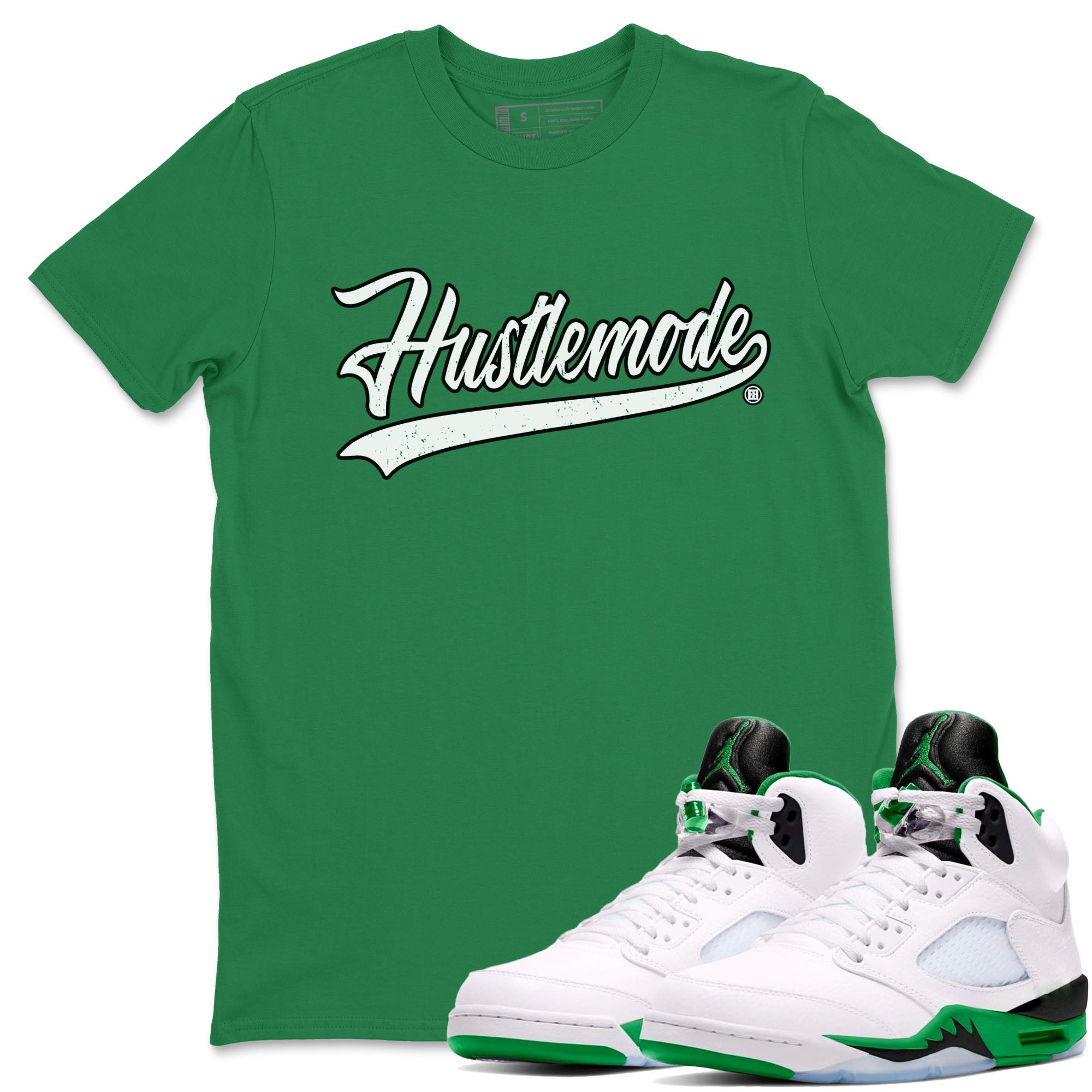 Hustle Mode snkmatch Tees - Air Jordan 5 Lucky Green