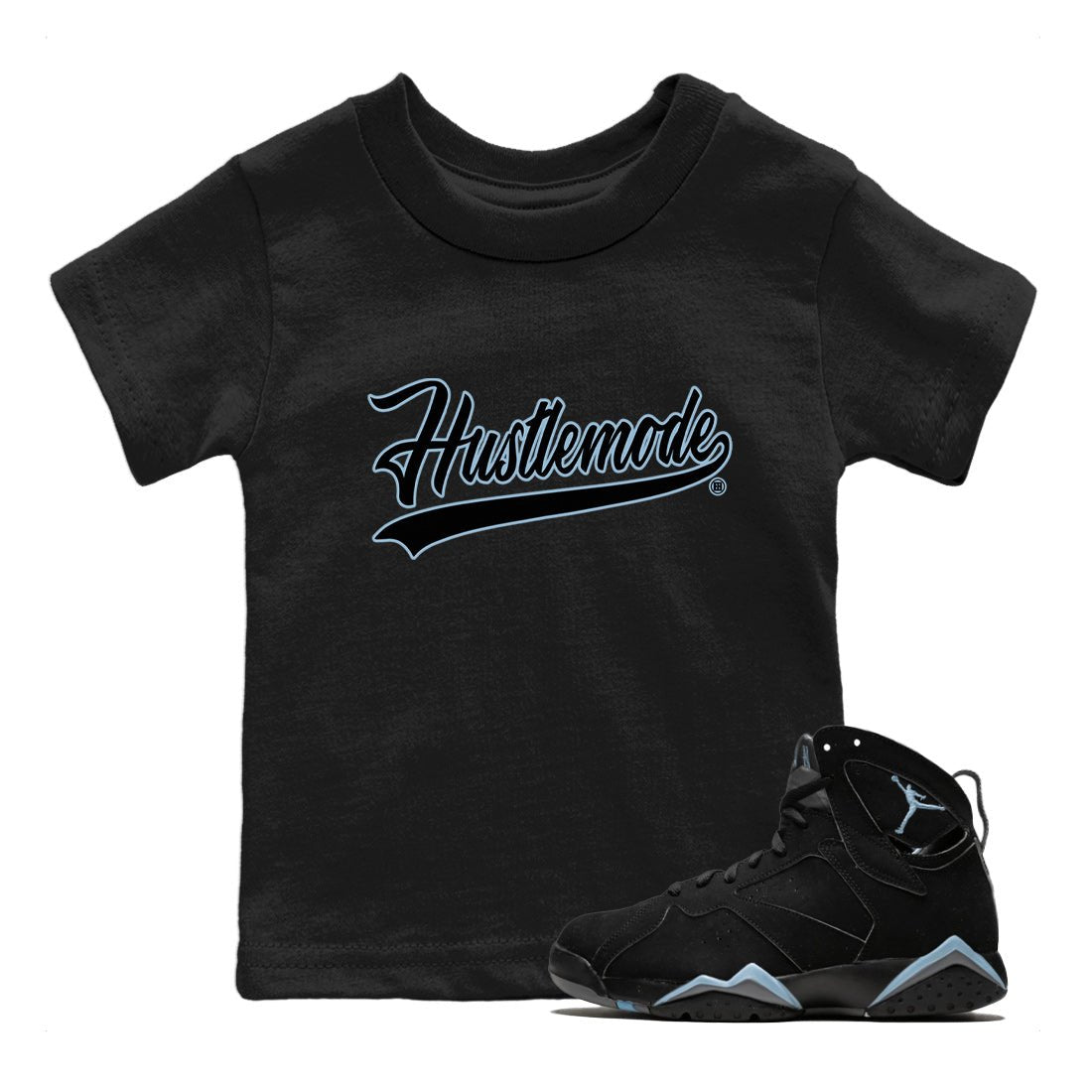 Hustle Mode Kids Tops - Air Jordan 7 Chambray