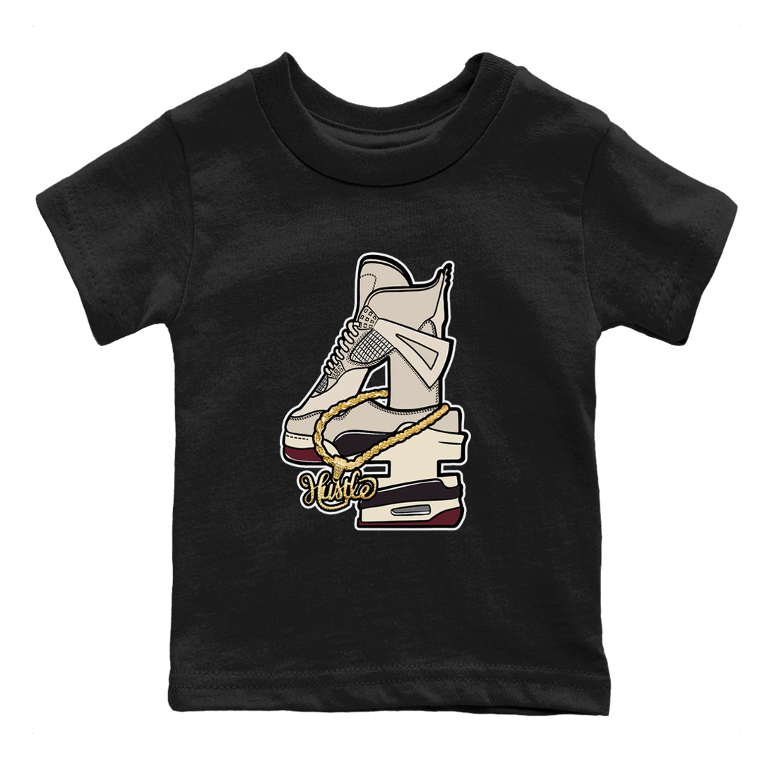 Hustle Number 4 snkmatch Tees Kids - Air Jordan 4 A Ma Maniere x Fossil Stone