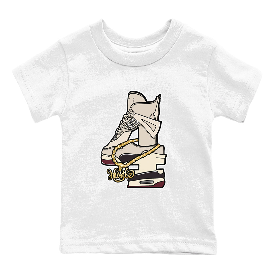 Hustle Number 4 snkmatch Tees Kids - Air Jordan 4 A Ma Maniere x Fossil Stone