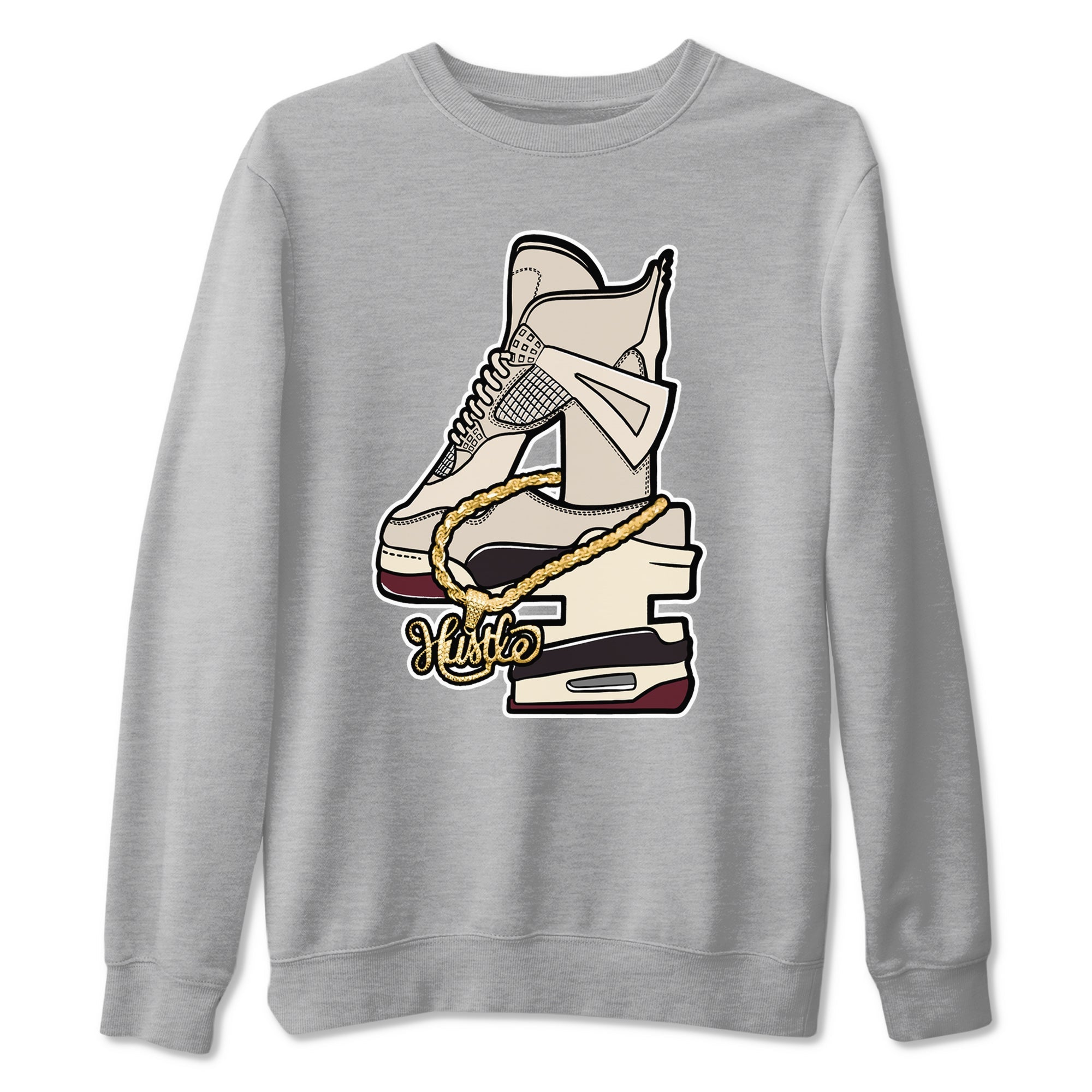 Hustle Number 4 snkmatch Tees - Air Jordan 4 A Ma Maniere x Fossil Stone