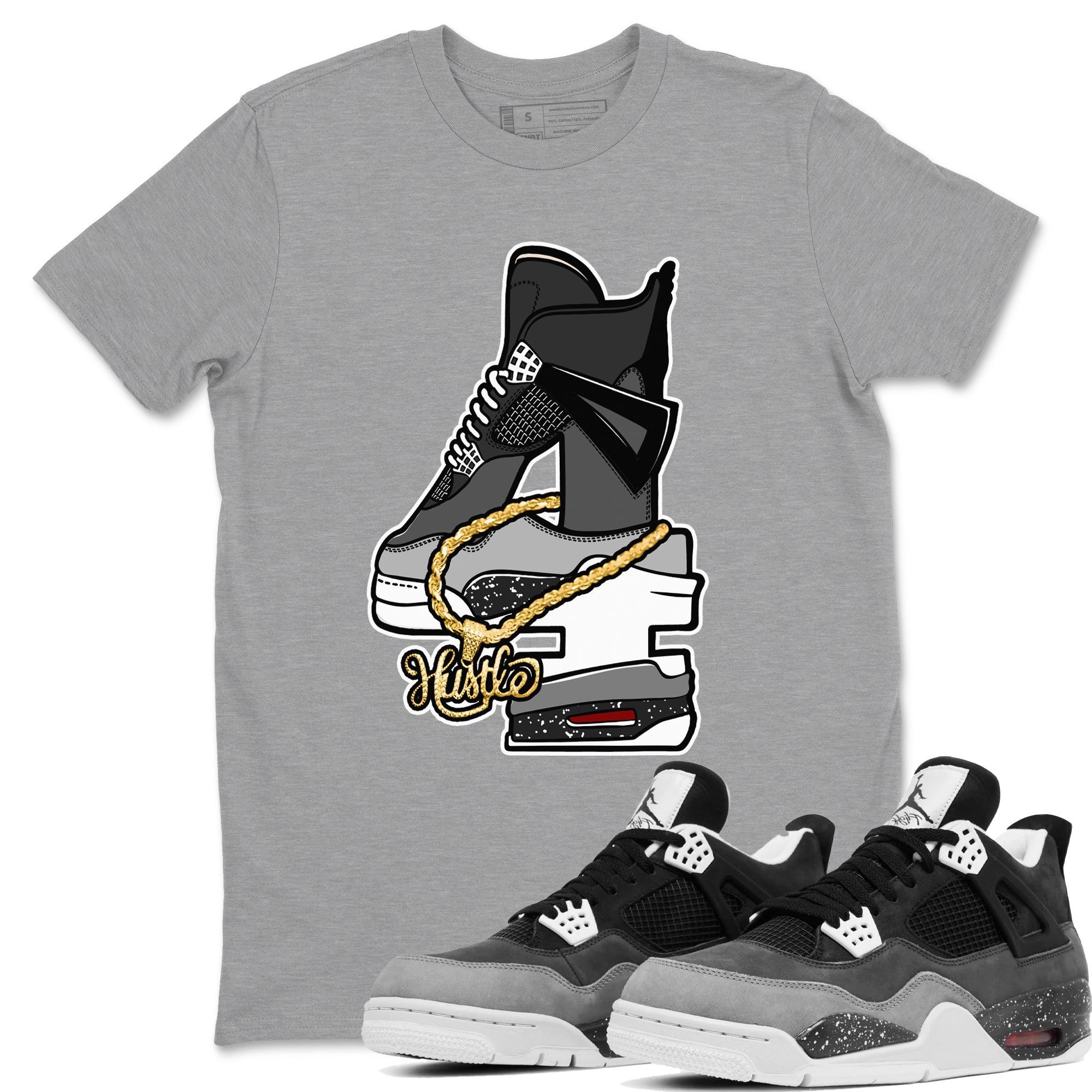 Hustle Number 4 snkmatch Tees - Air Jordan 4 Fear