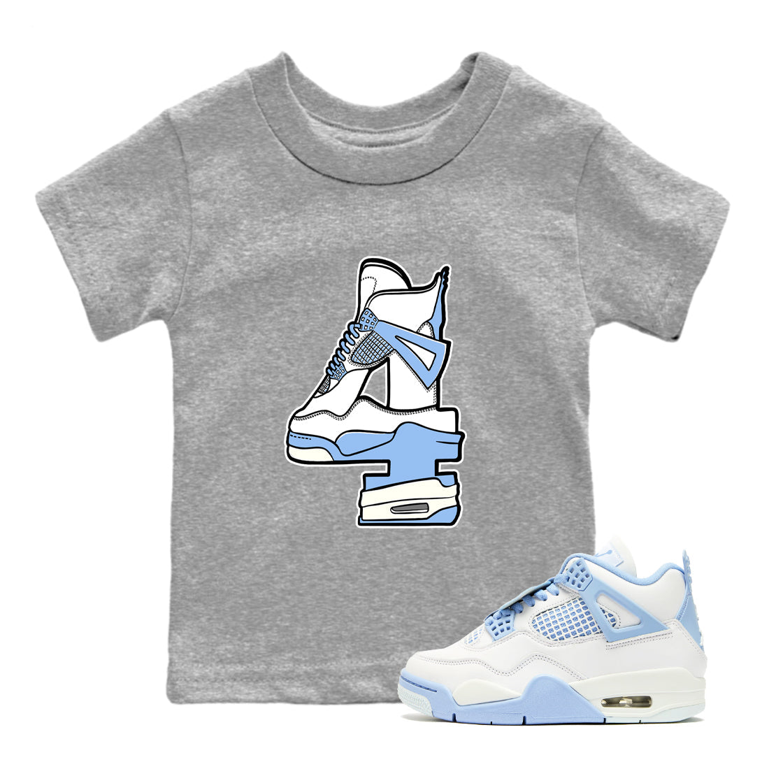 Hustle Number 4 snkmatch Tees Kids - Air Jordan 4 Forget Me Not