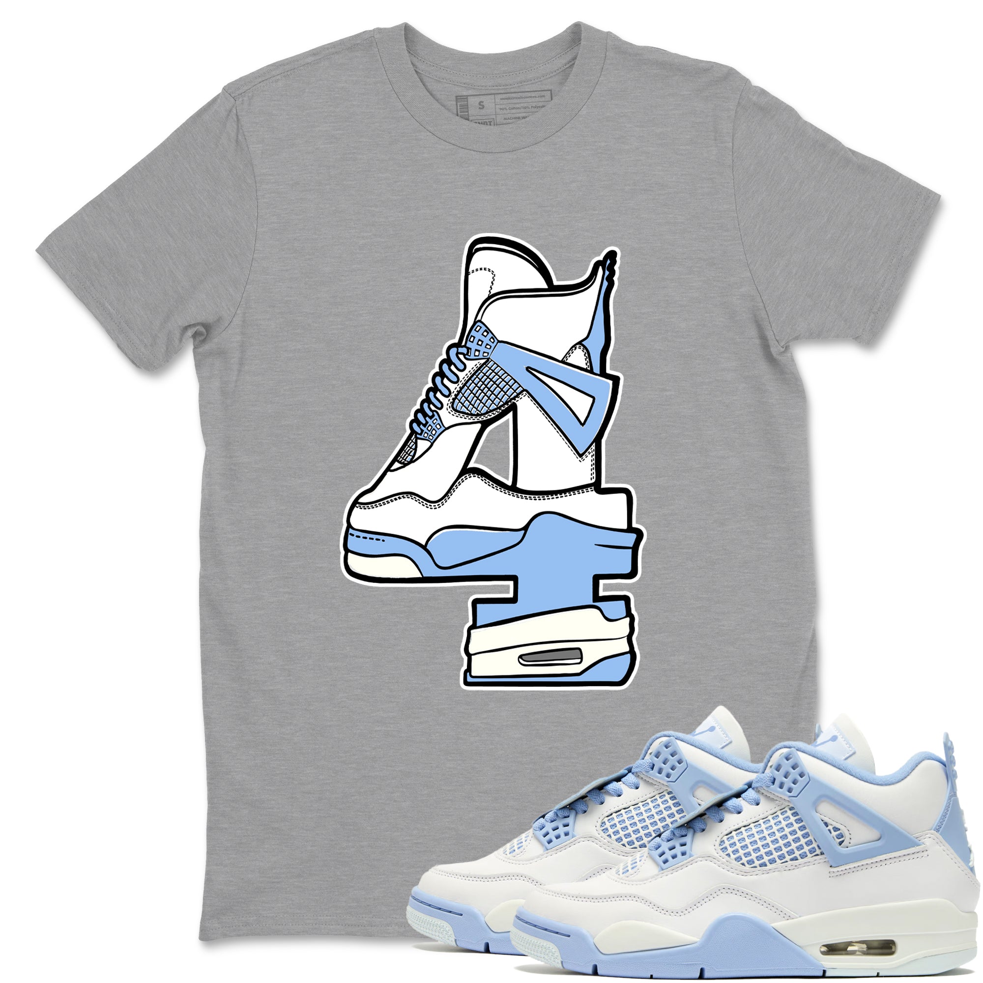 Hustle Number 4 snkmatch Tees - Air Jordan 4 Forget Me Not