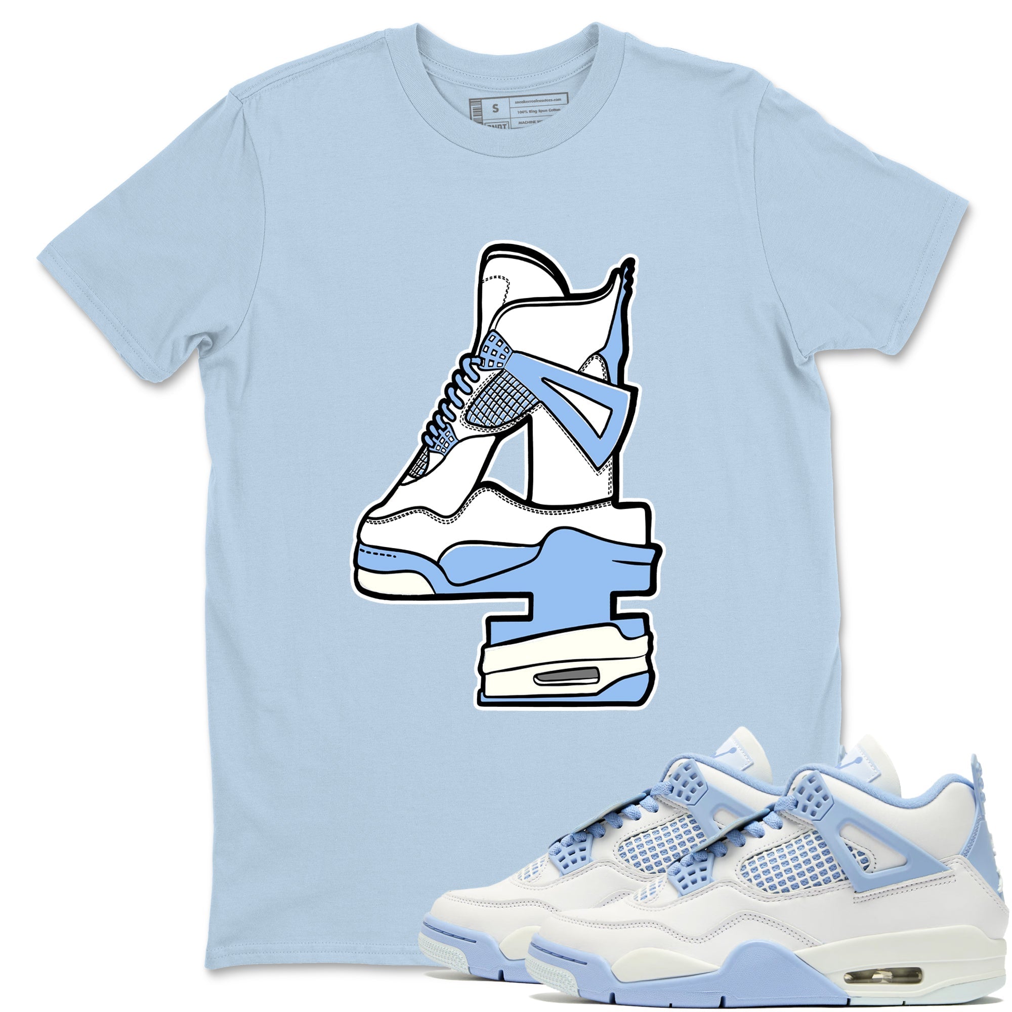 Hustle Number 4 snkmatch Tees - Air Jordan 4 Forget Me Not