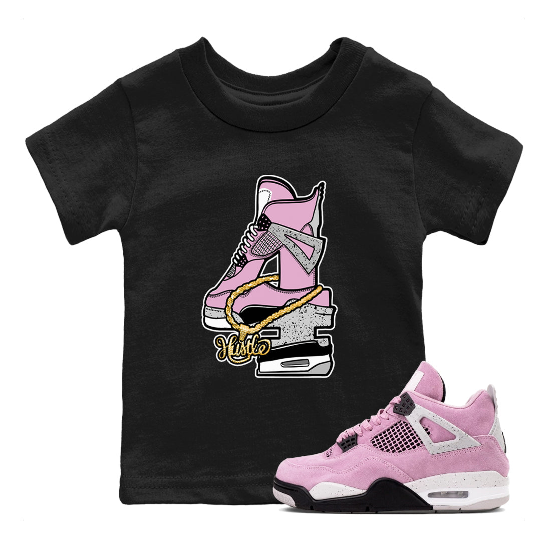 Hustle Number 4 snkmatch Tees Kids - Air Jordan 4 Orchid