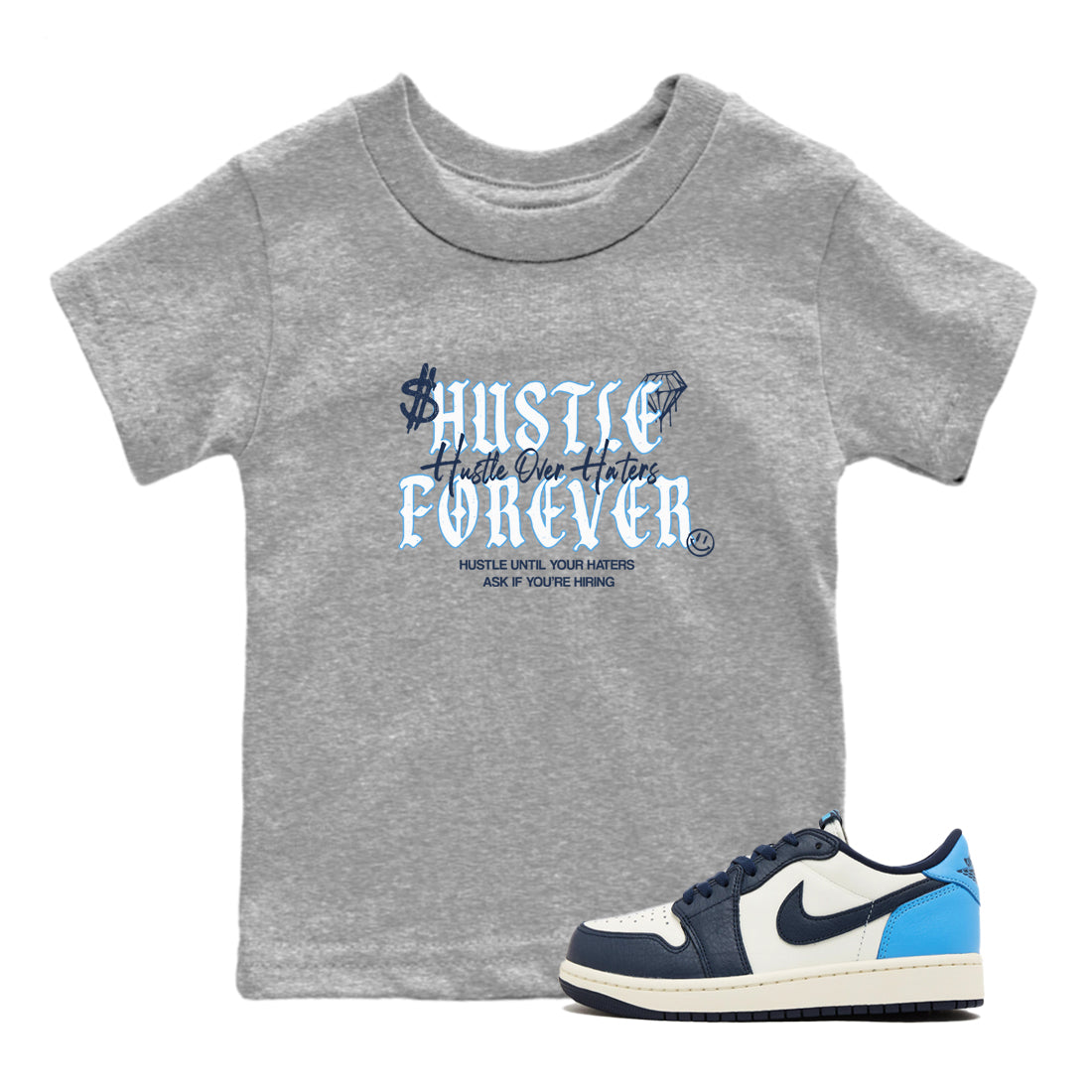 Hustle Over Haters snkmatch Tees Kids - Air Jordan 1 Obsidian