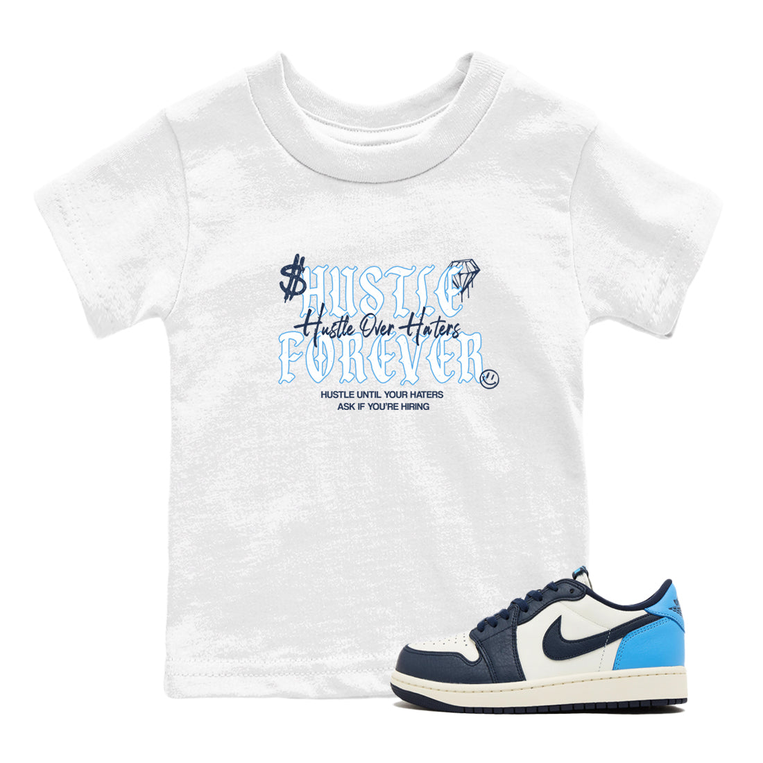 Hustle Over Haters snkmatch Tees Kids - Air Jordan 1 Obsidian