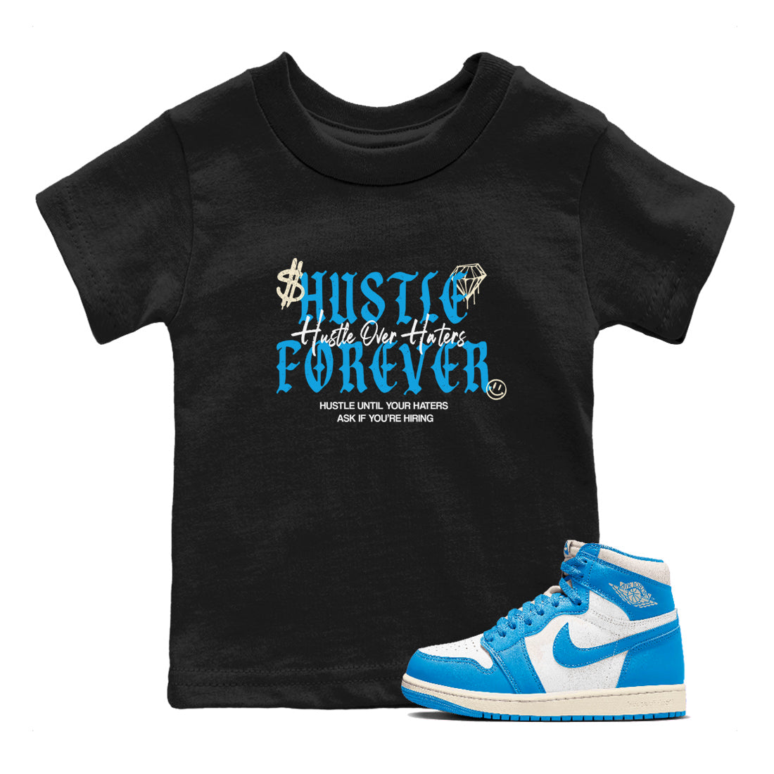 Hustle Over Haters snkmatch Tees Kids - Air Jordan 1 UNC Reimagined