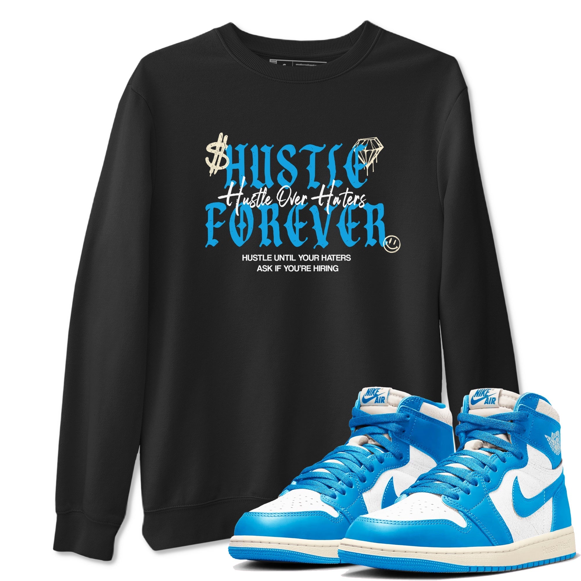 Hustle Over Haters snkmatch Tees - Air Jordan 1 UNC Reimagined