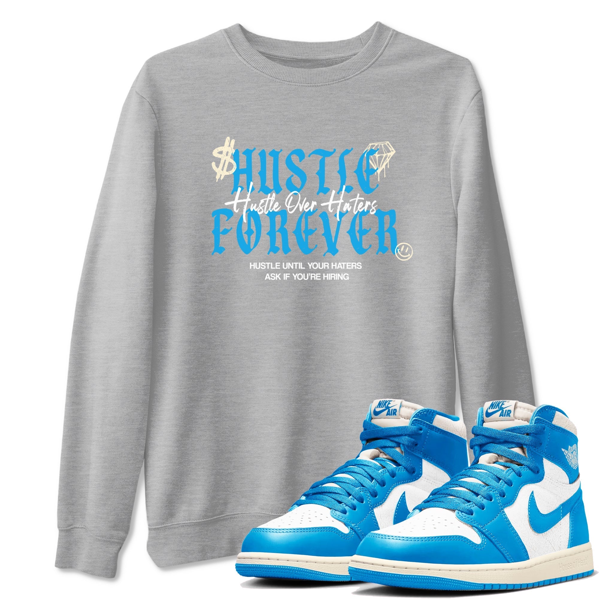 Hustle Over Haters snkmatch Tees - Air Jordan 1 UNC Reimagined