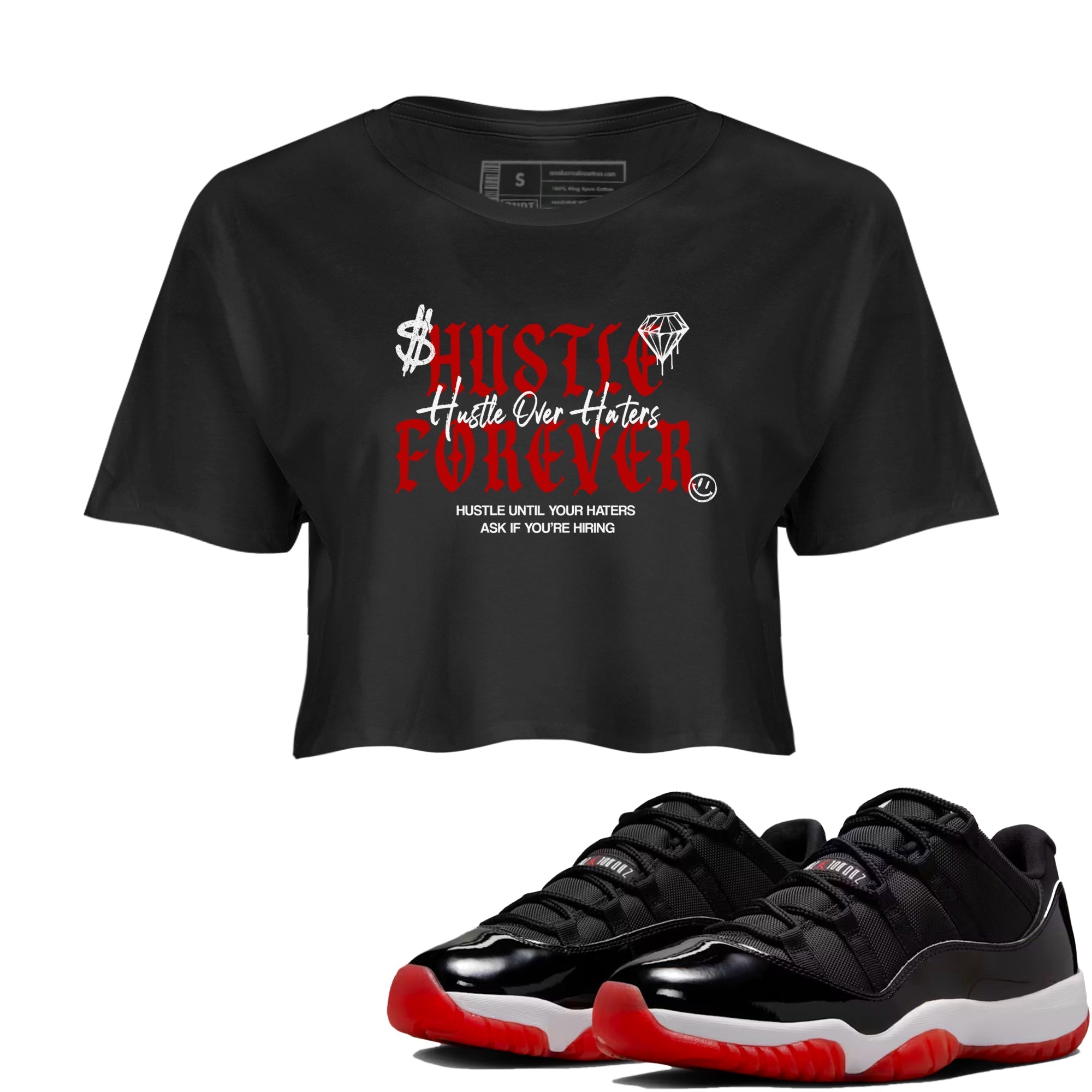 Hustle Over Haters snkmatch Women's Top - Air Jordan 11 Bred