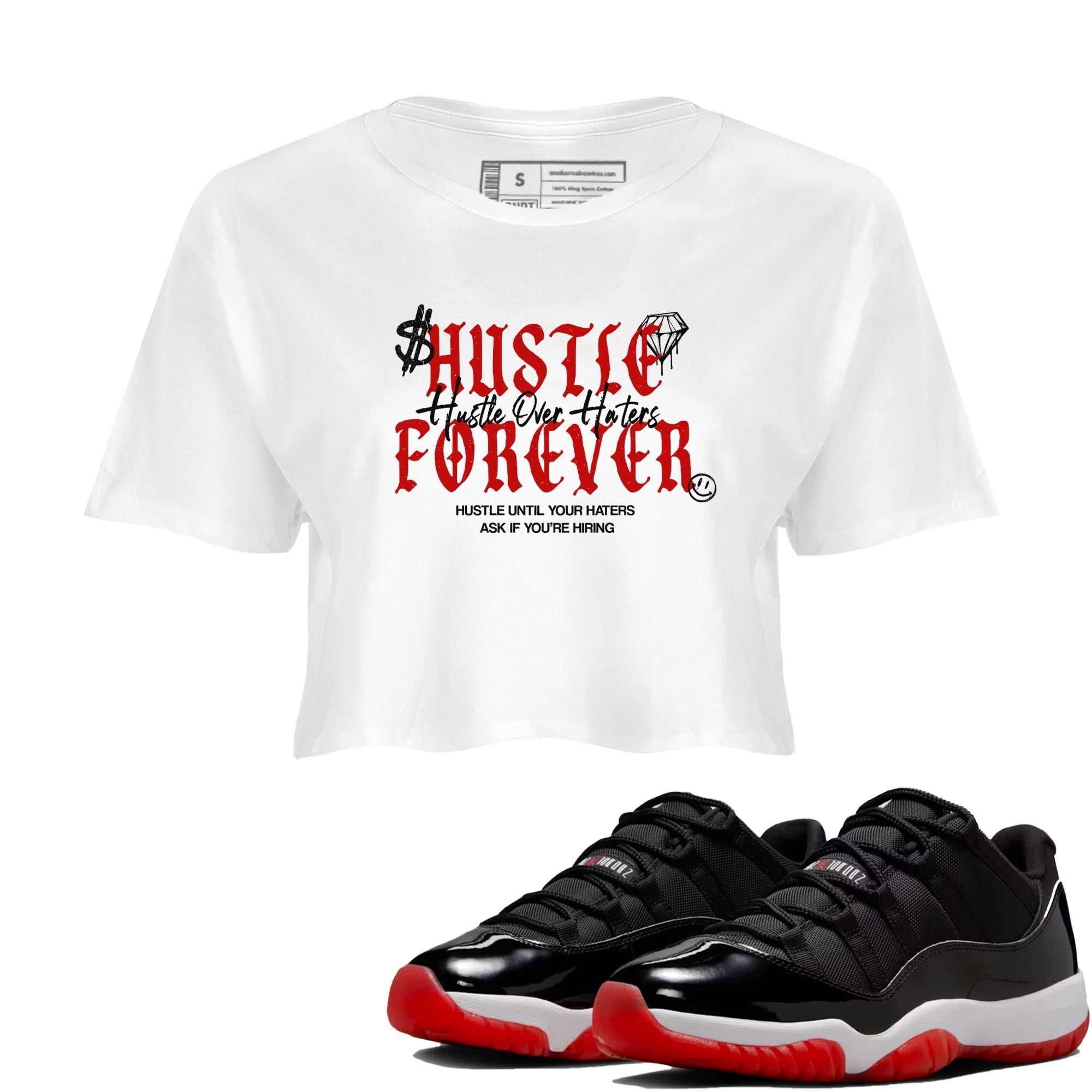 Hustle Over Haters snkmatch Women's Top - Air Jordan 11 Bred