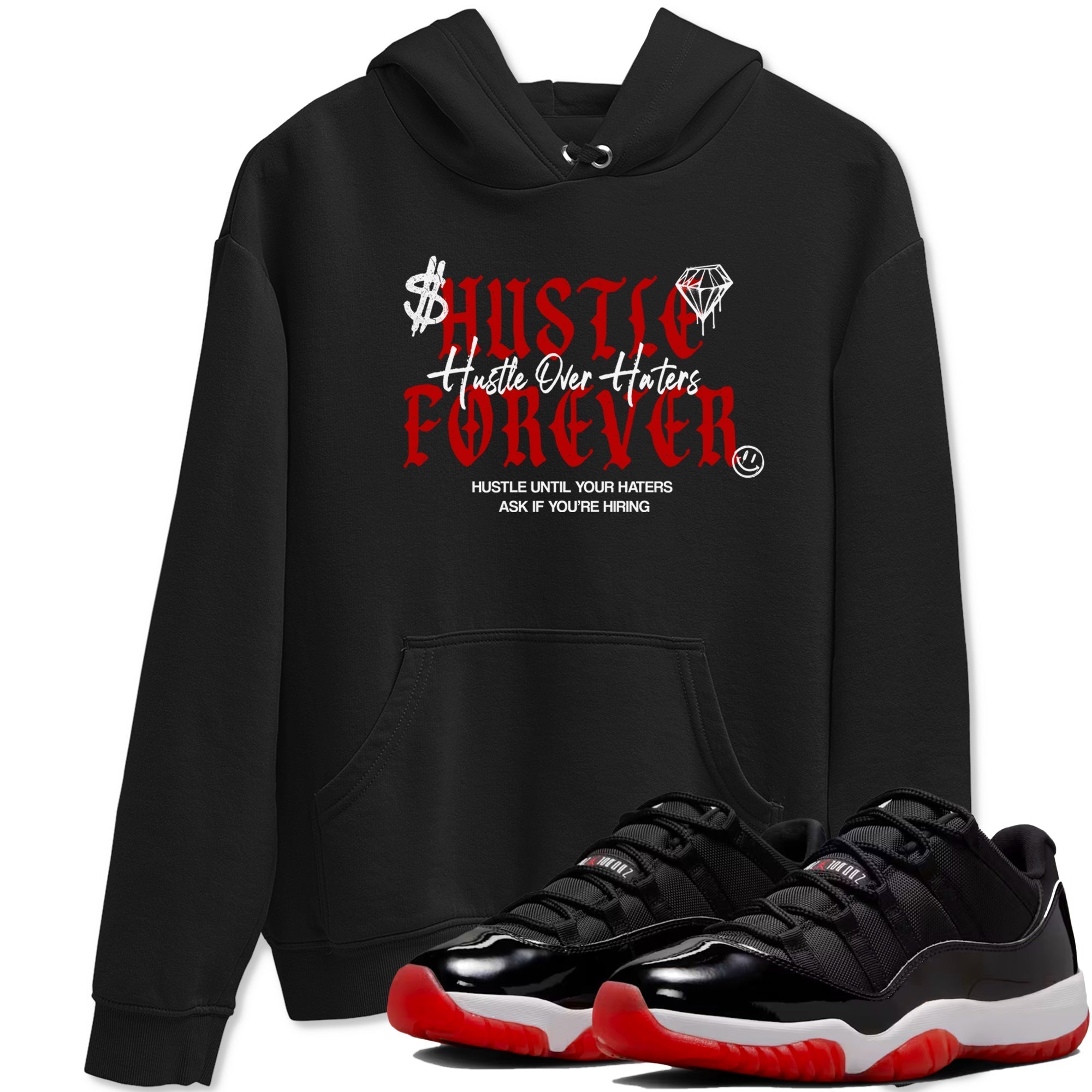 Hustle Over Haters snkmatch Tees - Air Jordan 11 Bred