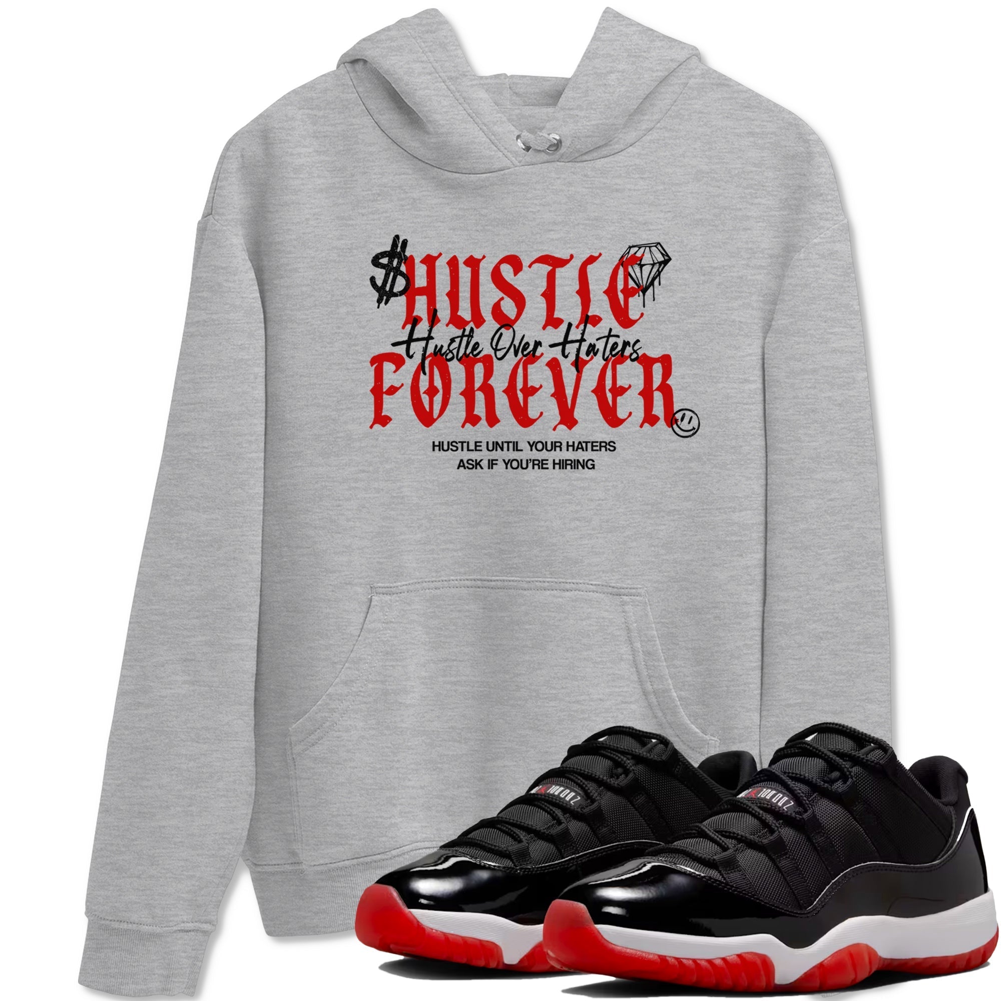 Hustle Over Haters snkmatch Tees - Air Jordan 11 Bred