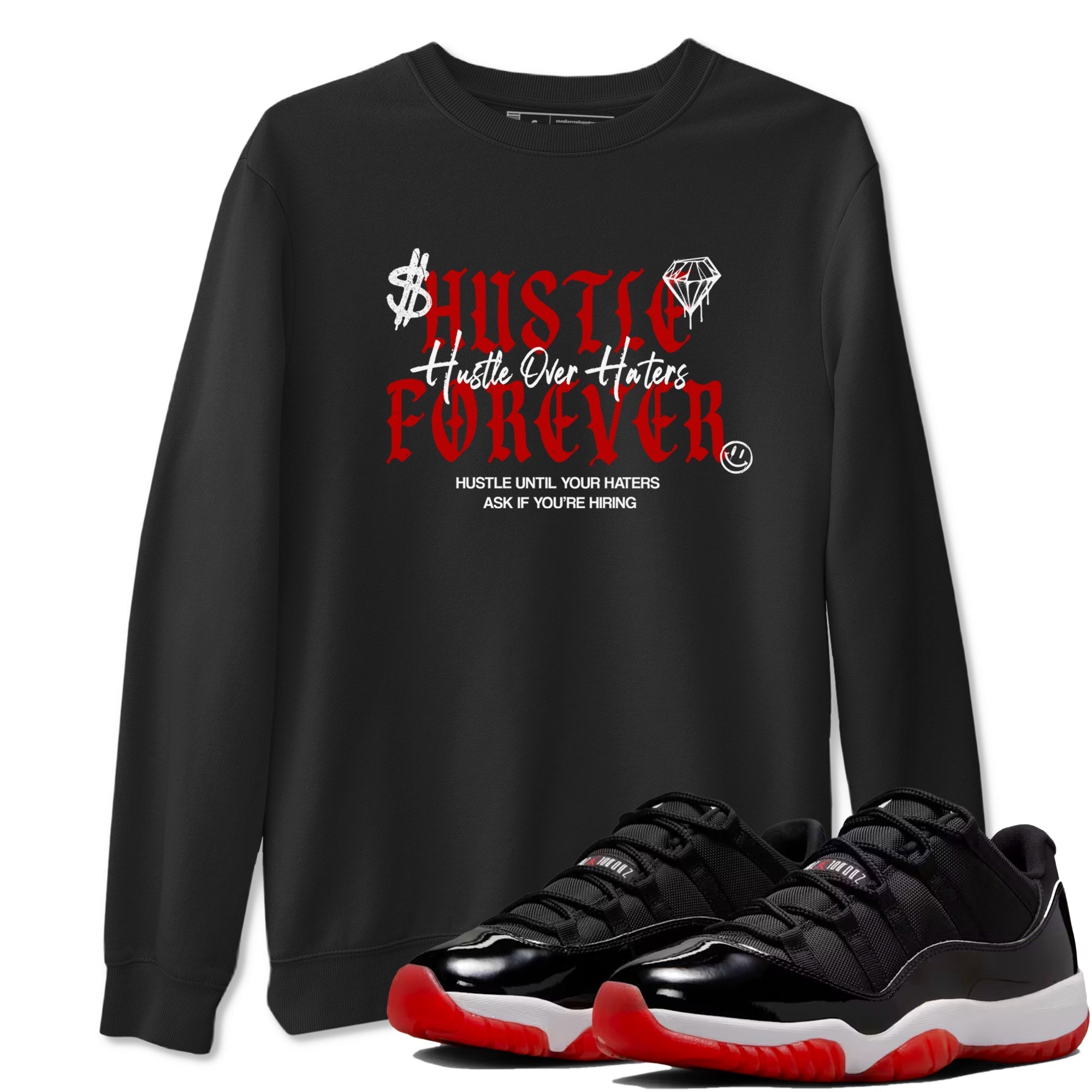 Hustle Over Haters snkmatch Tees - Air Jordan 11 Bred