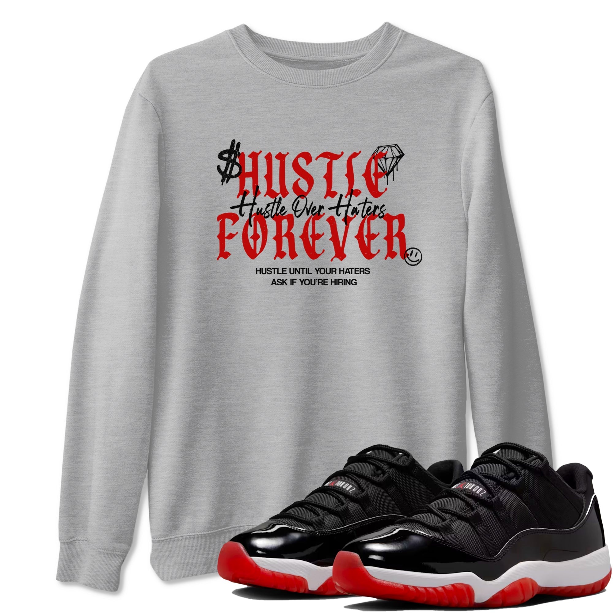 Hustle Over Haters snkmatch Tees - Air Jordan 11 Bred