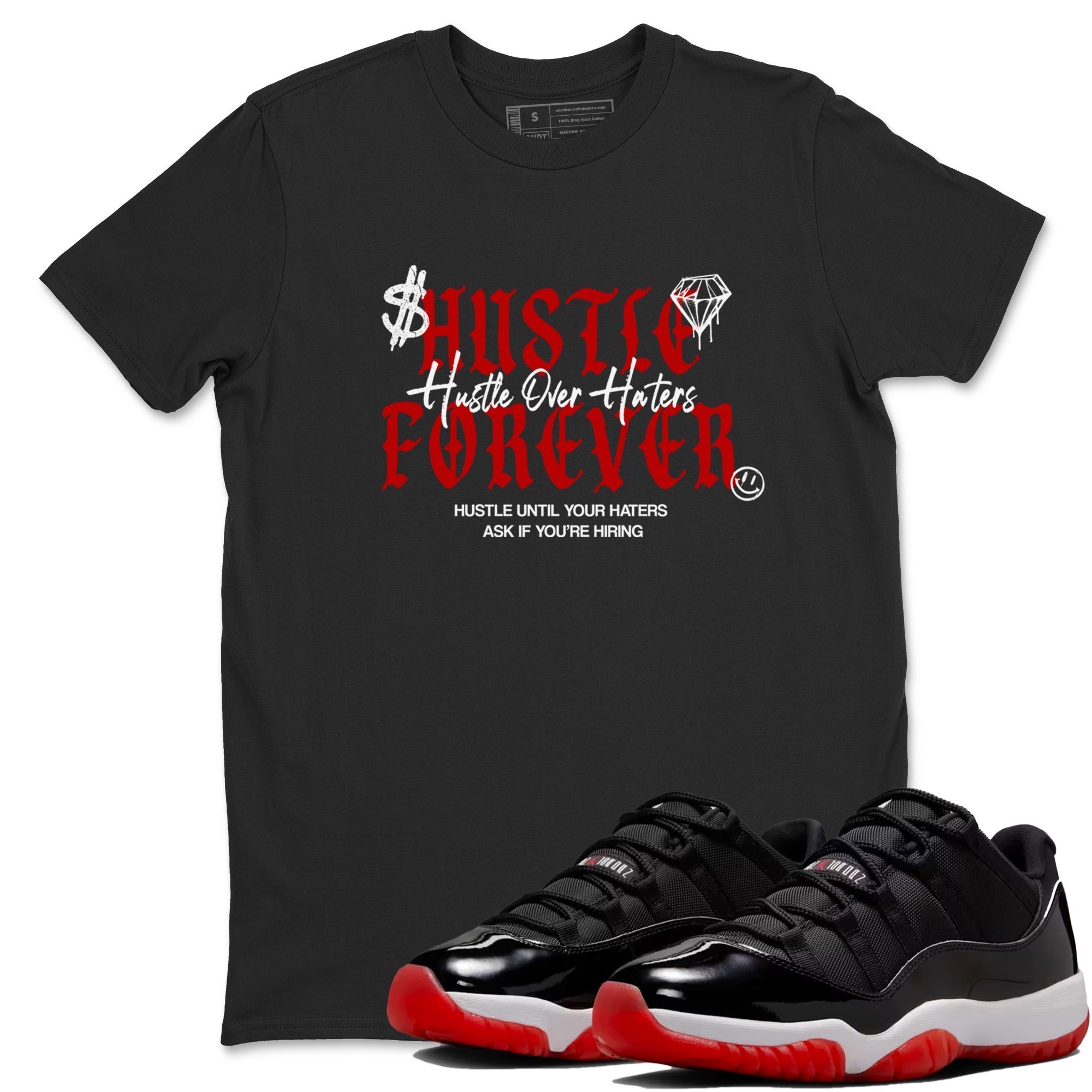 Hustle Over Haters snkmatch Tees - Air Jordan 11 Bred