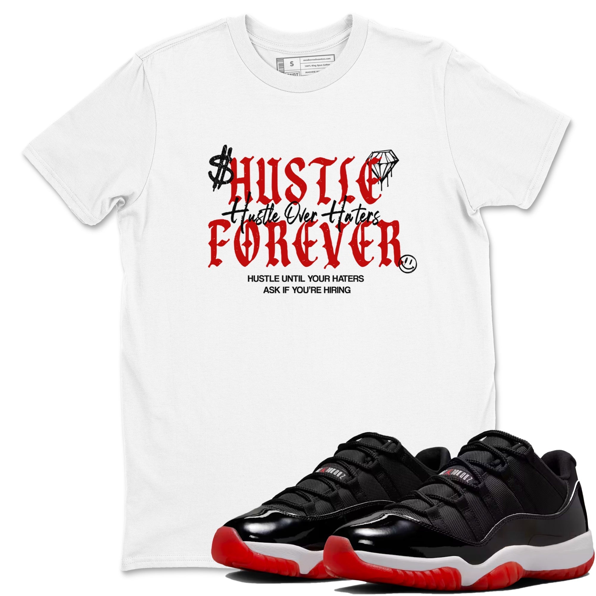 Hustle Over Haters snkmatch Tees - Air Jordan 11 Bred