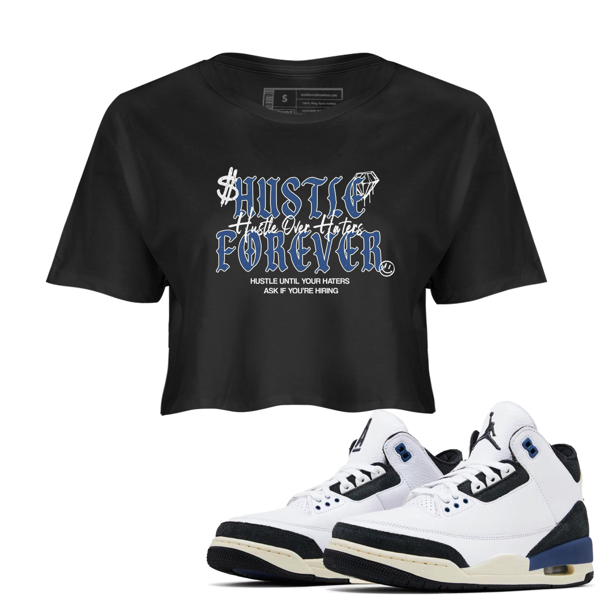 Hustle Over Haters snkmatch Women's Top - Air Jordan 3 A Ma Maniere x Diffused Blue