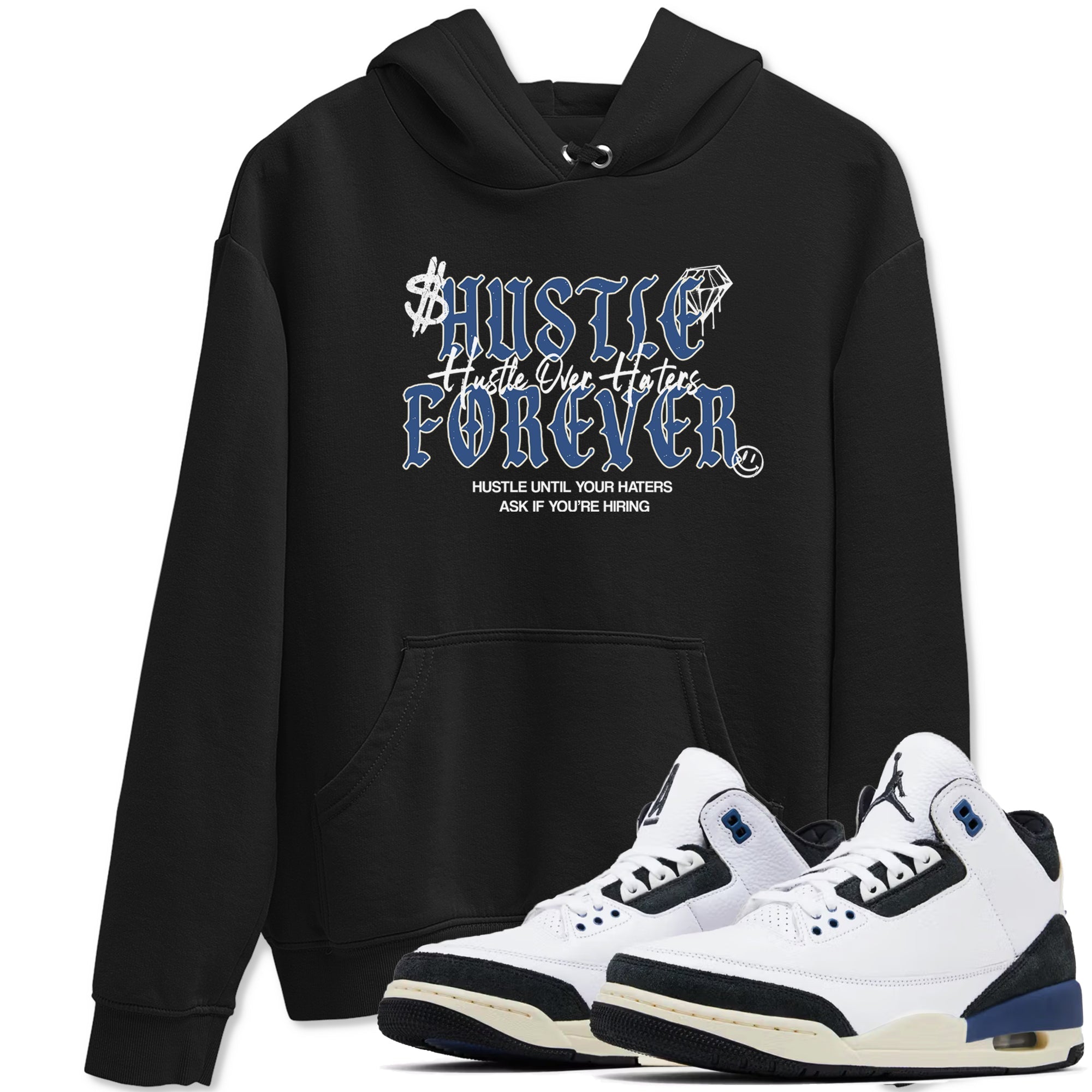 Hustle Over Haters snkmatch Tees - Air Jordan 3 A Ma Maniere x Diffused Blue