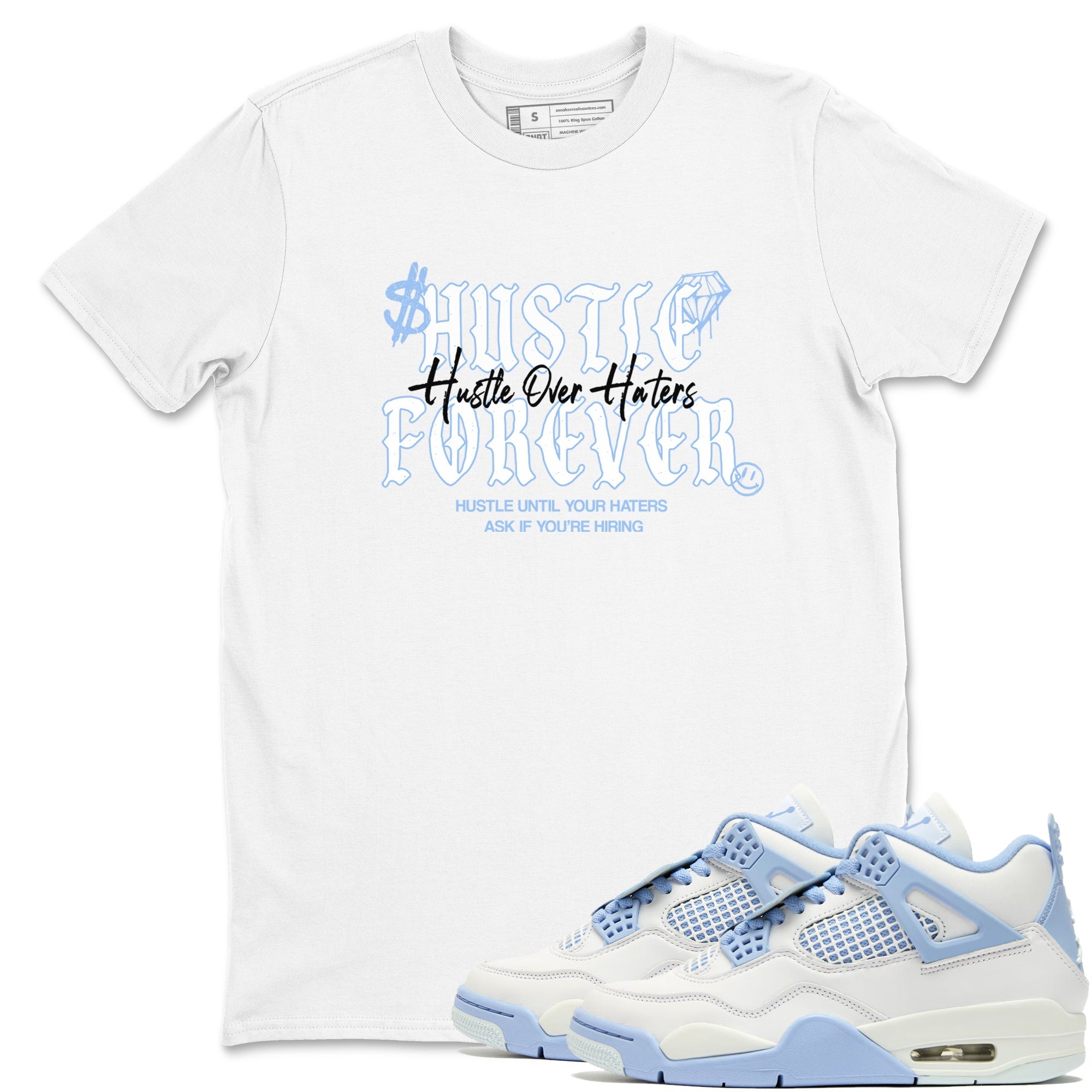 Hustle Over Haters snkmatch Tees - Air Jordan 4 Forget Me Not