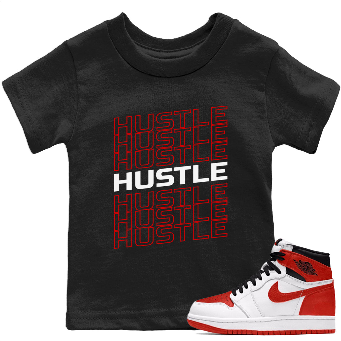 Hustle Typo Kids Tops - Air Jordan 1 Heritage