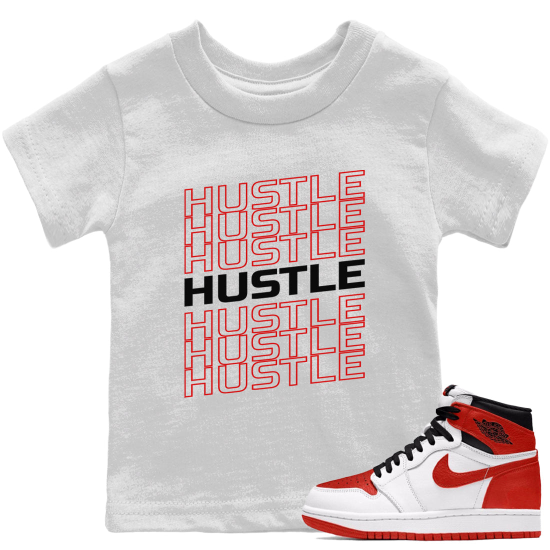 Hustle Typo Kids Tops - Air Jordan 1 Heritage