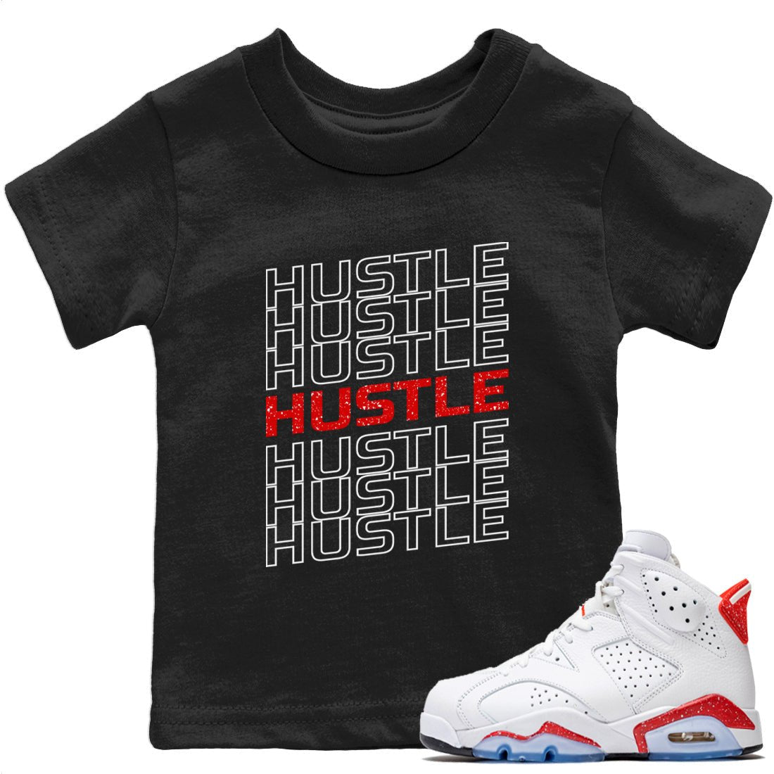 Hustle Typo Kids Tops - Air Jordan 6 Red Velvet Cookies