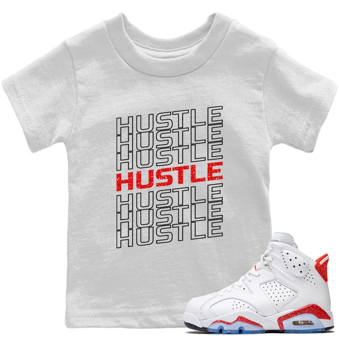 Hustle Typo Kids Tops - Air Jordan 6 Red Velvet Cookies