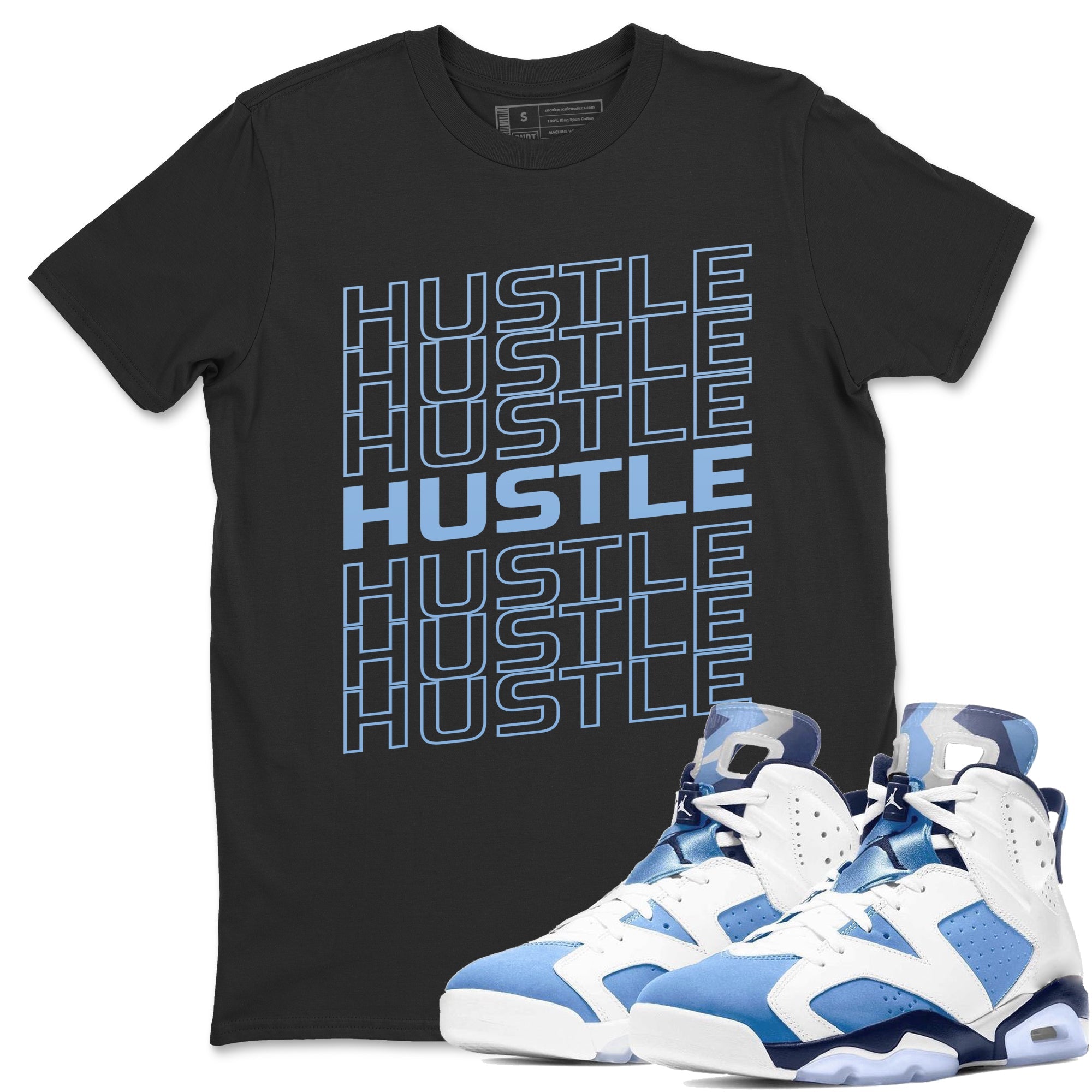 Hustle Typo Unisex Tops - Air Jordan 6 UNC