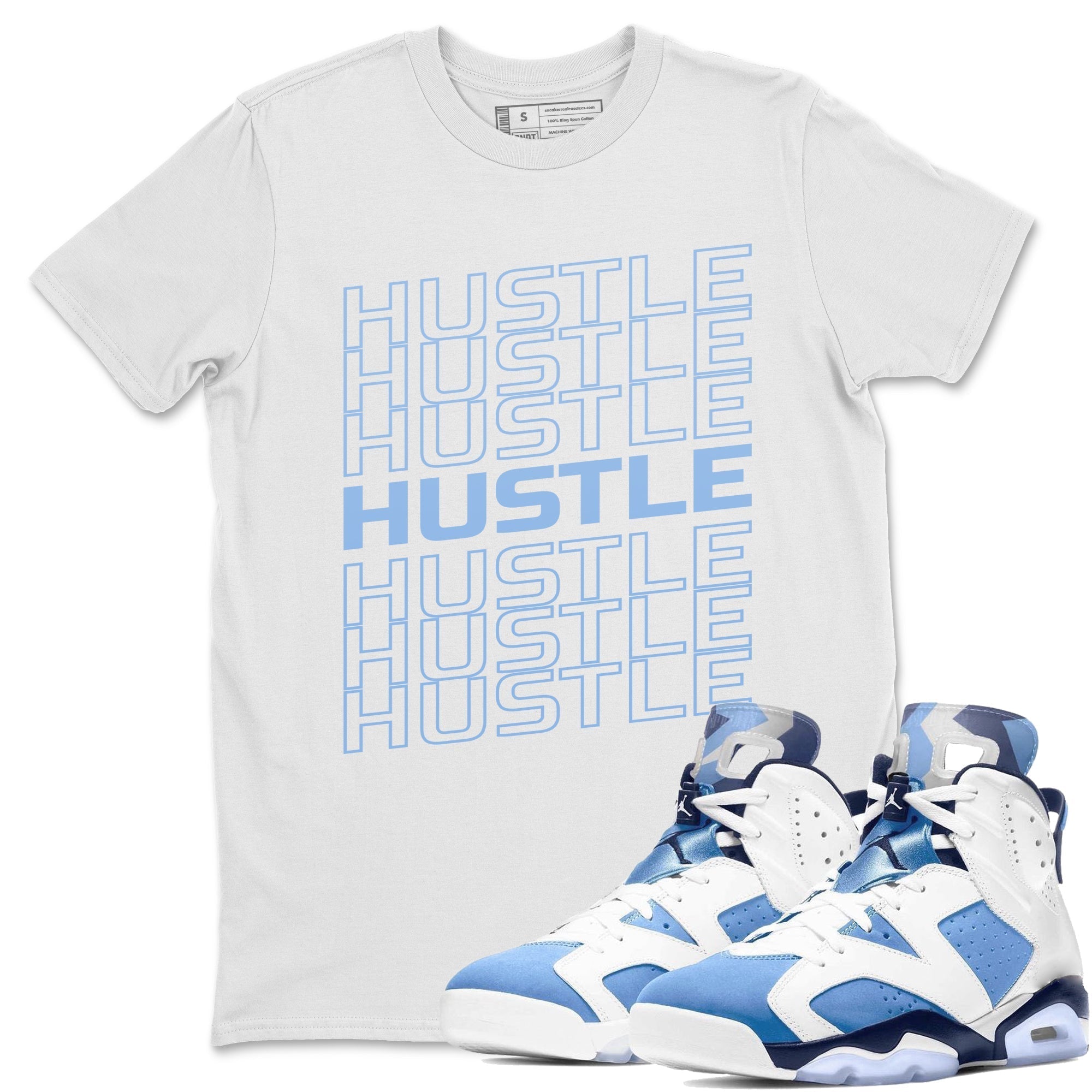 Hustle Typo Unisex Tops - Air Jordan 6 UNC
