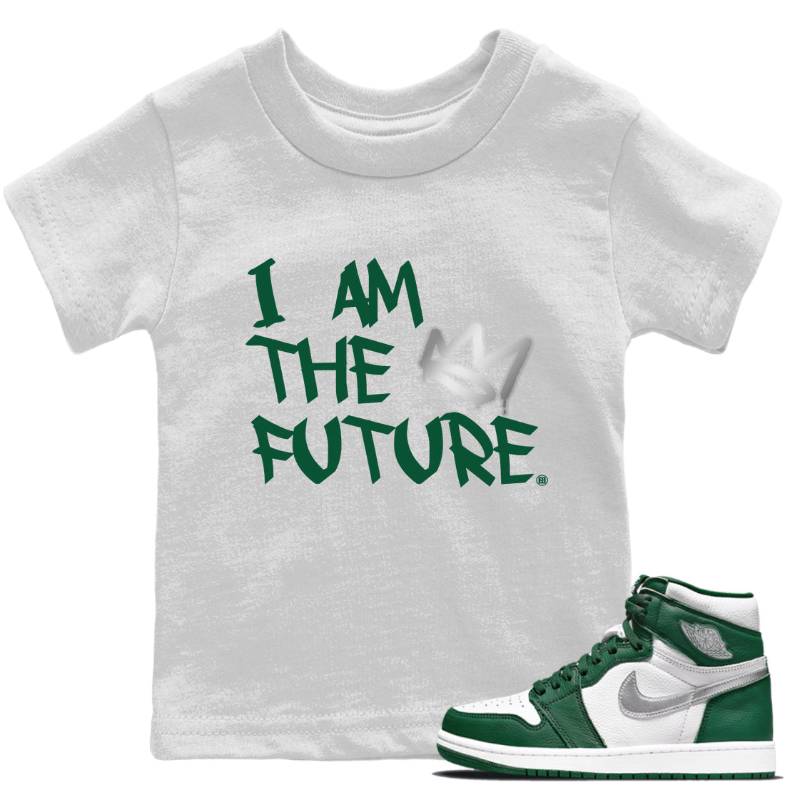 I Am The Future Kids Tops - Air Jordan 1 Gorge Green