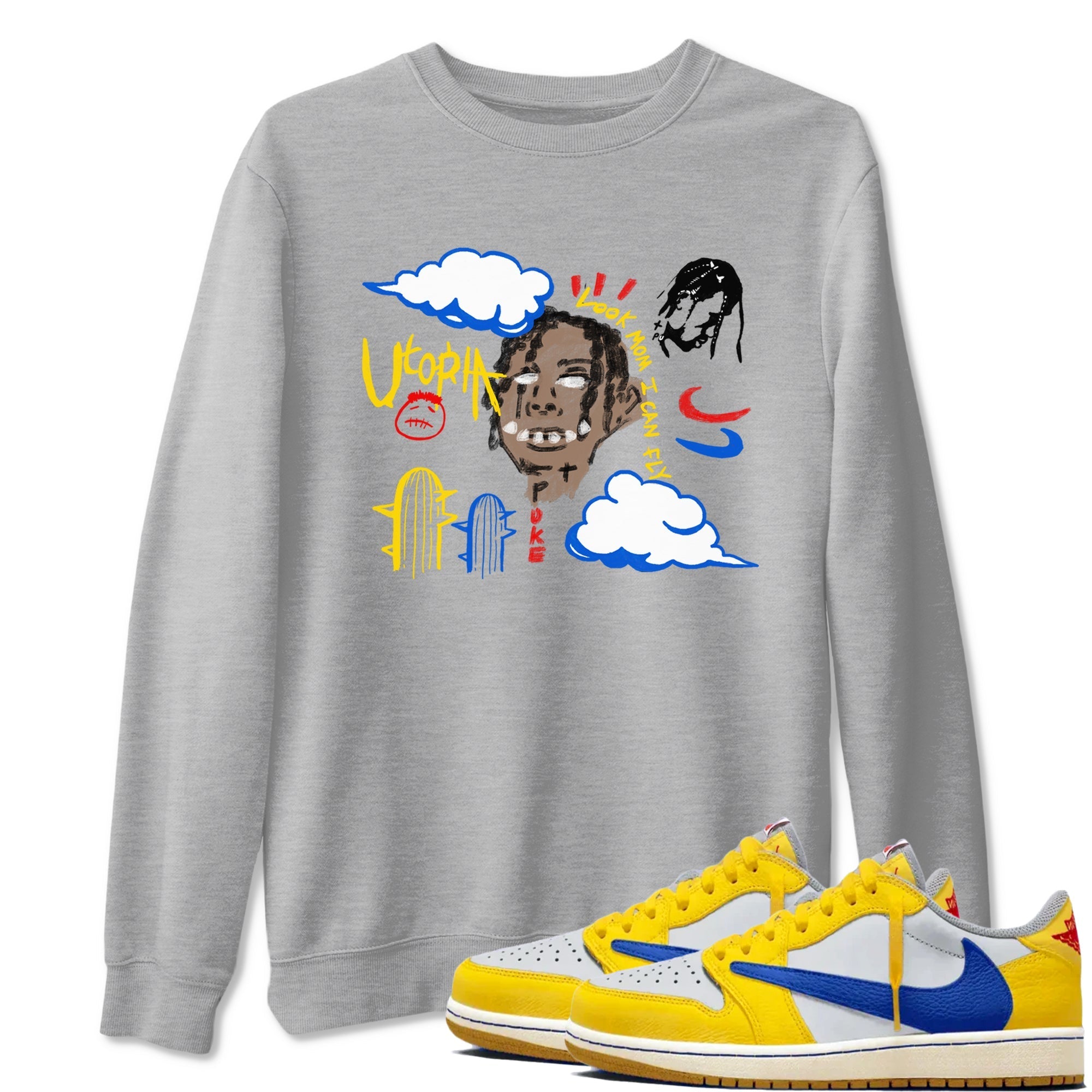 I Can Fly snkmatch Tees - Air Jordan 1 Travis Scott Canary