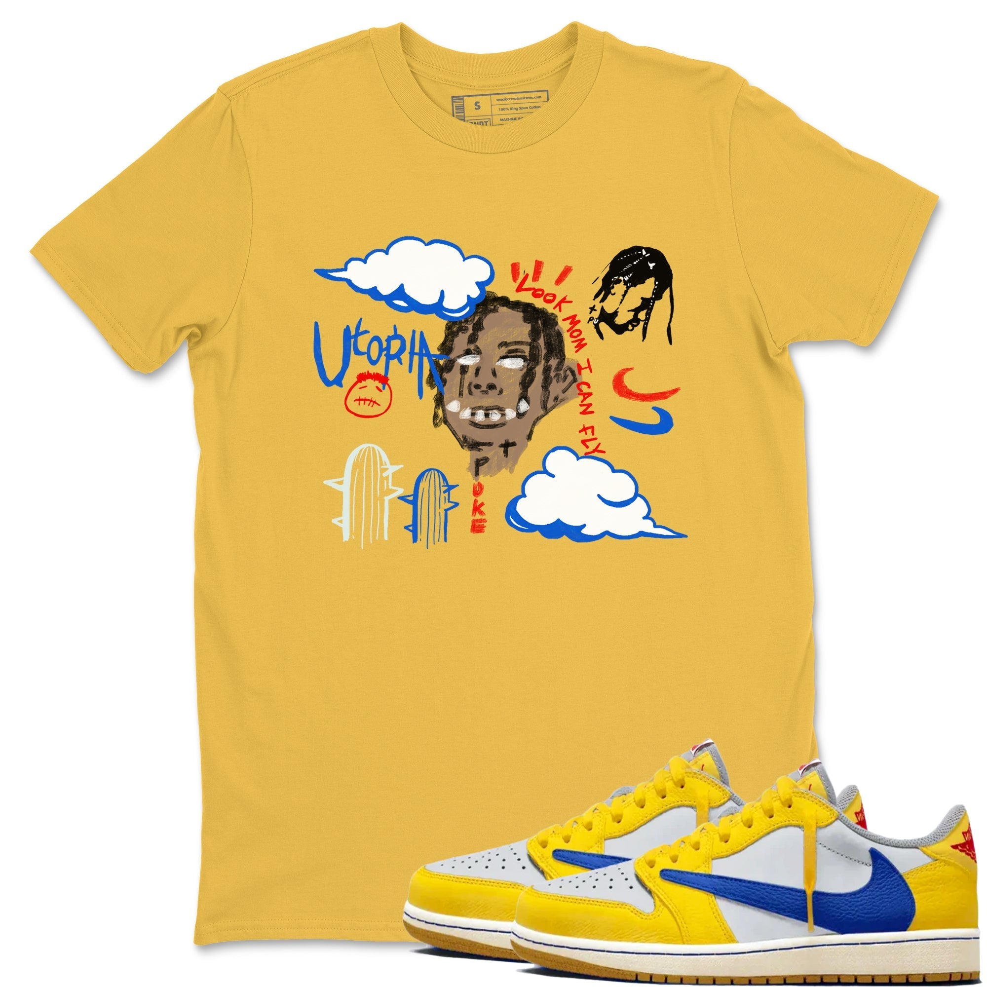 I Can Fly snkmatch Tees - Air Jordan 1 Travis Scott Canary