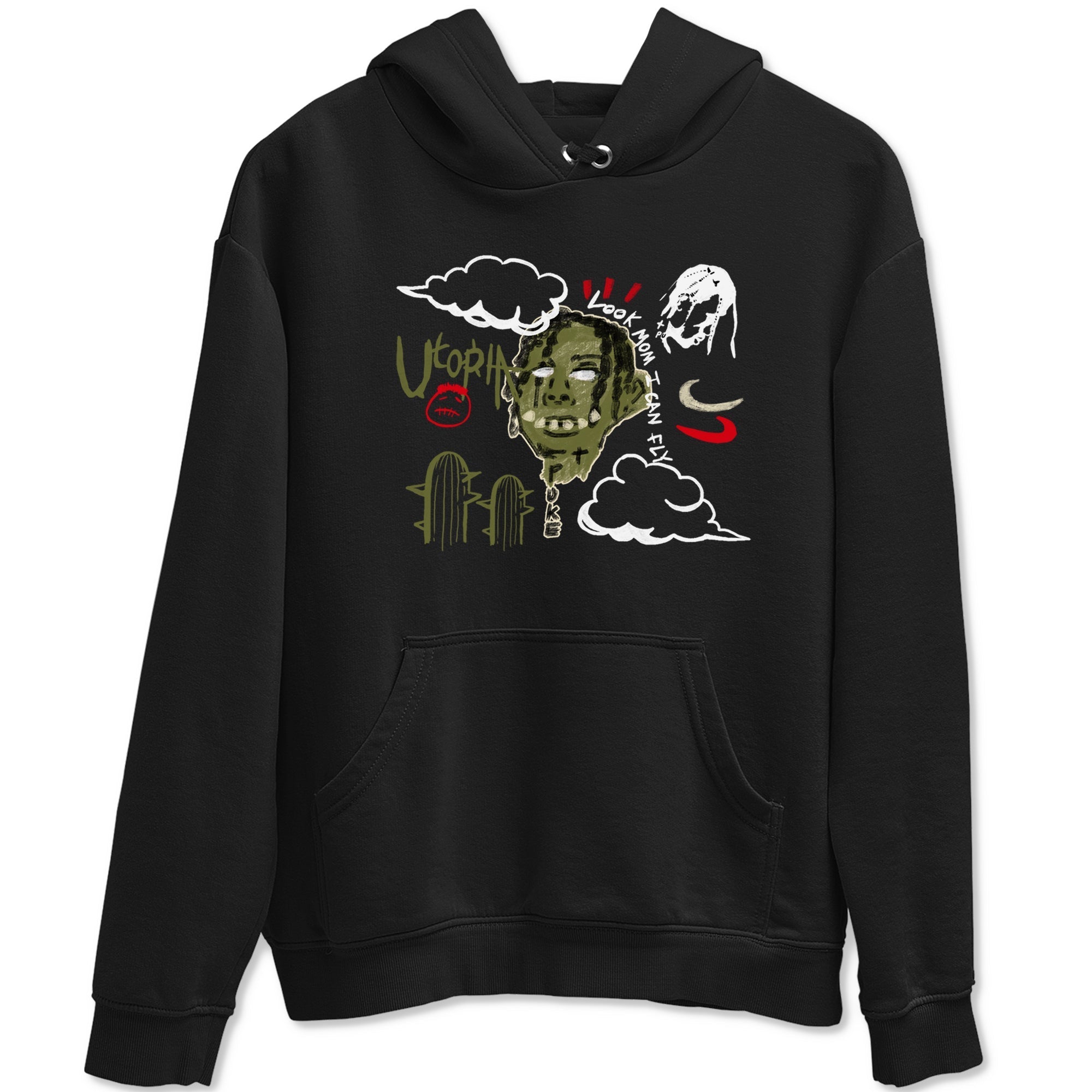 I Can Fly snkmatch Tees - Air Jordan 1 Travis Scott Medium Olive