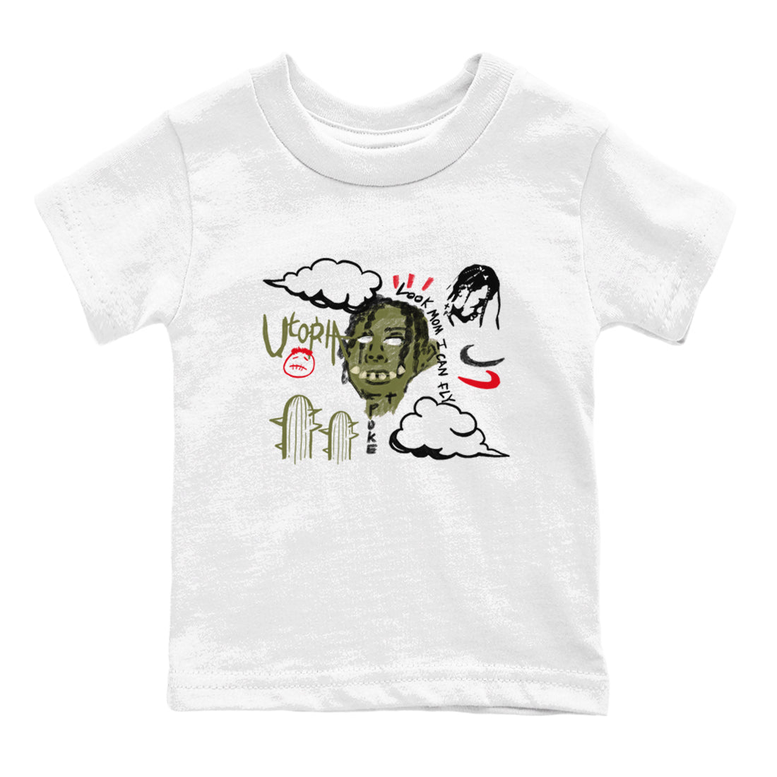 I Can Fly snkmatch Tees Kids - Air Jordan 1 Travis Scott Medium Olive